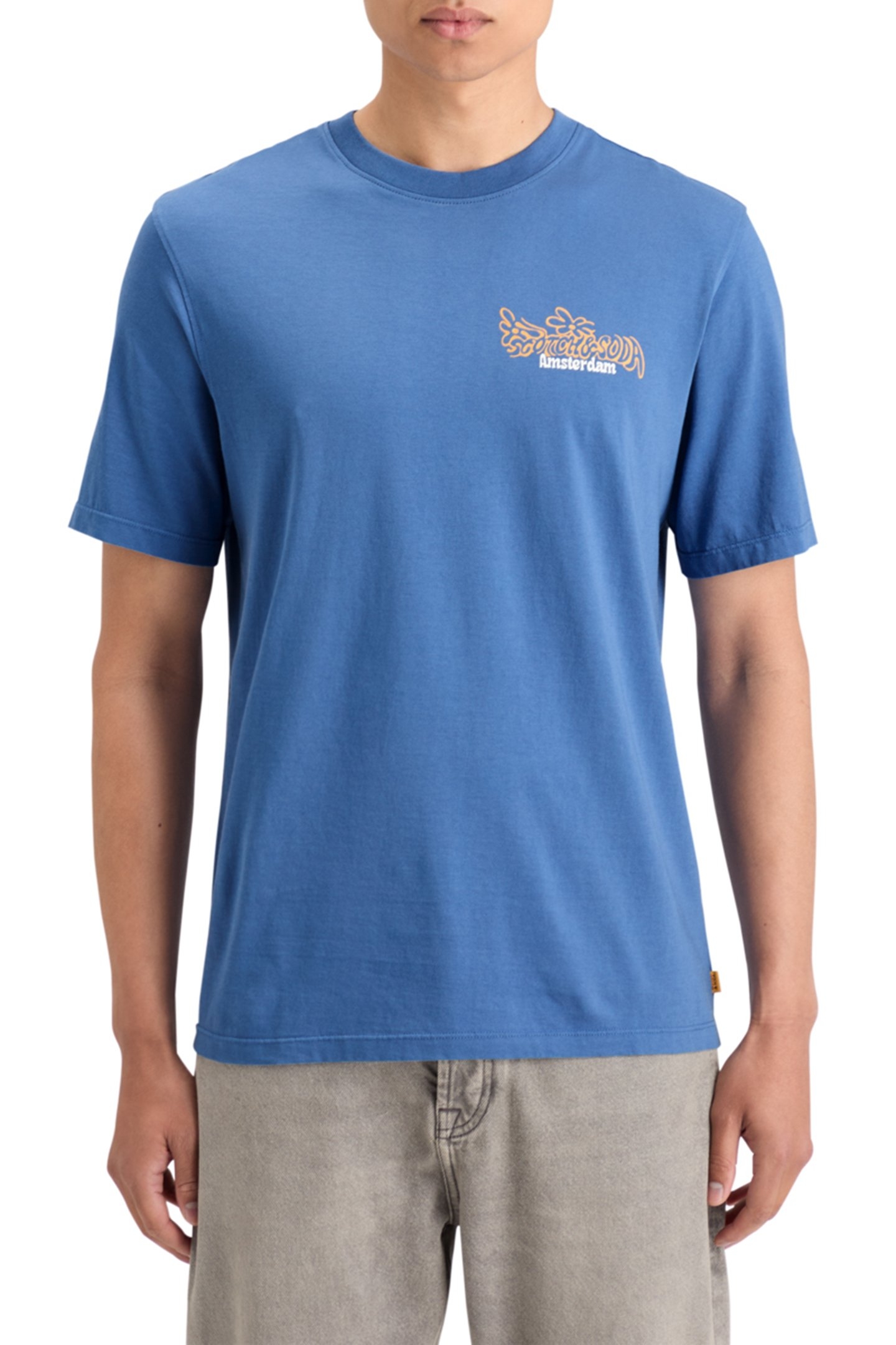 REGULAR FIT FRONT BACK ARTWORK T-SHIRT SMART BLUE 1