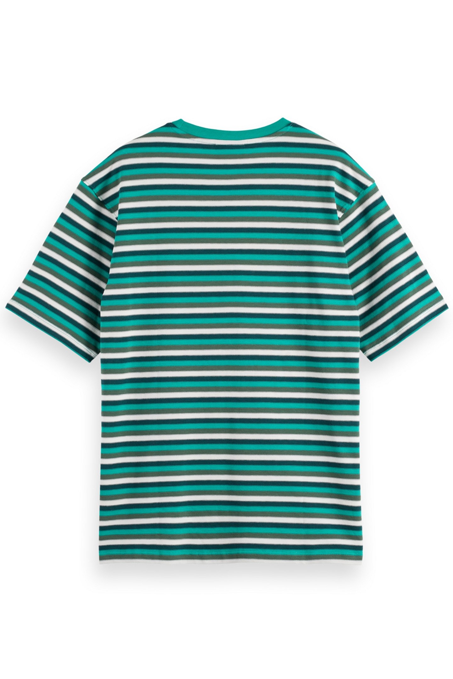 RELAXED FIT STRUCTURE STRIPE T-SHIRT GREEN WHITE MULTI STRIP 5