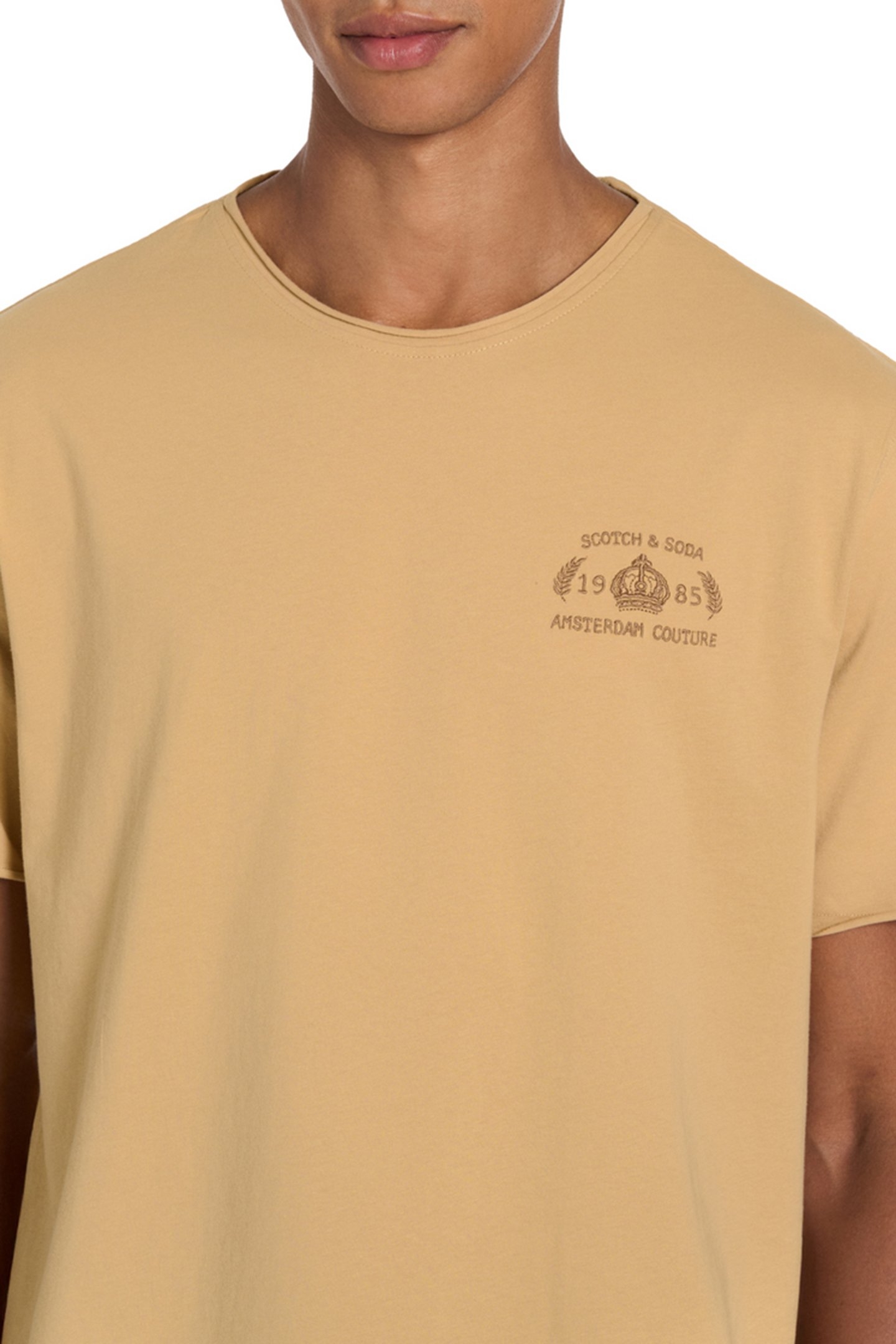 SS ROLL NECK TEE LT PASTEL BROWN 6