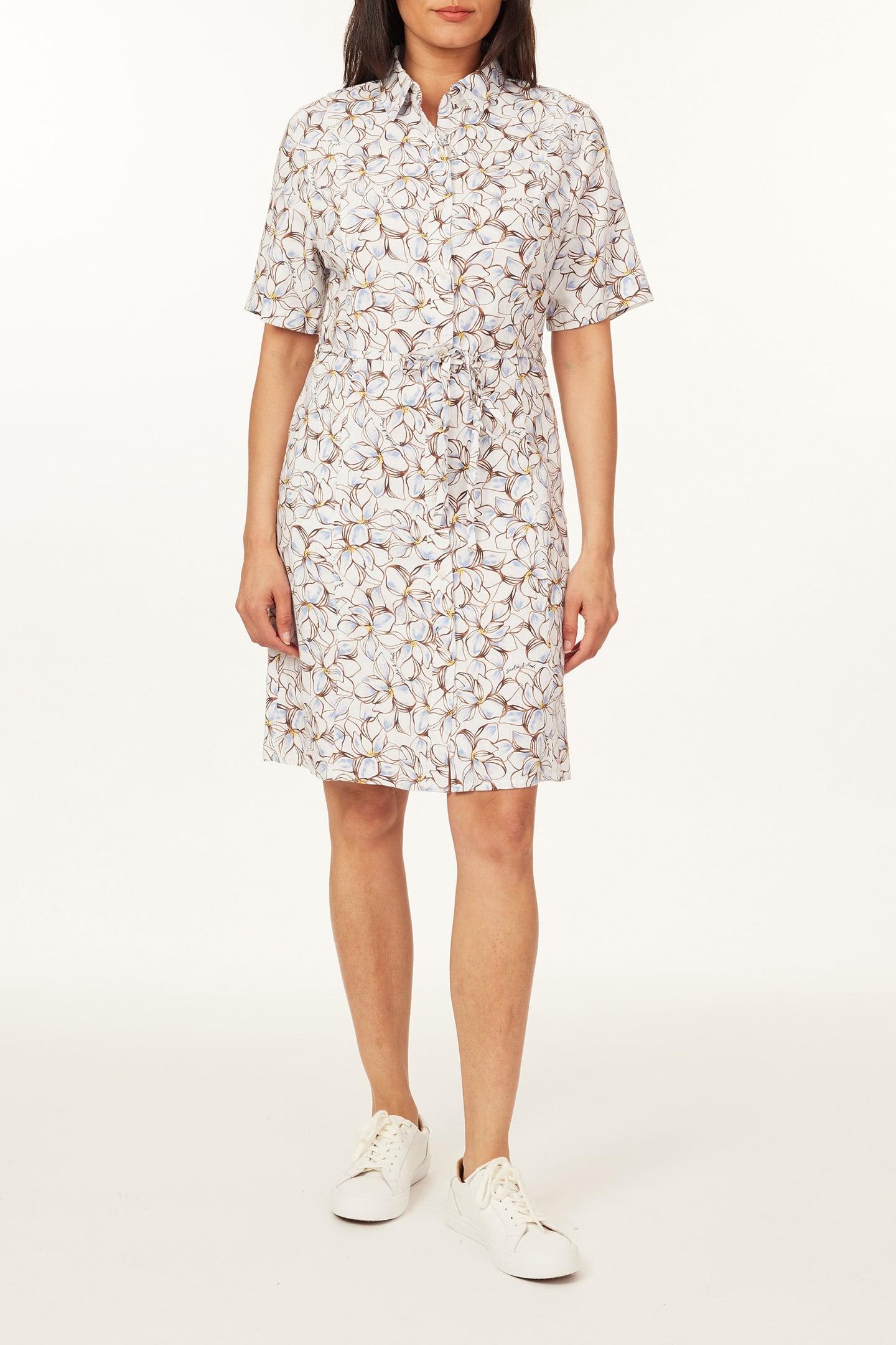 MINI SHIRT DRESS SUMMER SKETCHED FLORAL 1