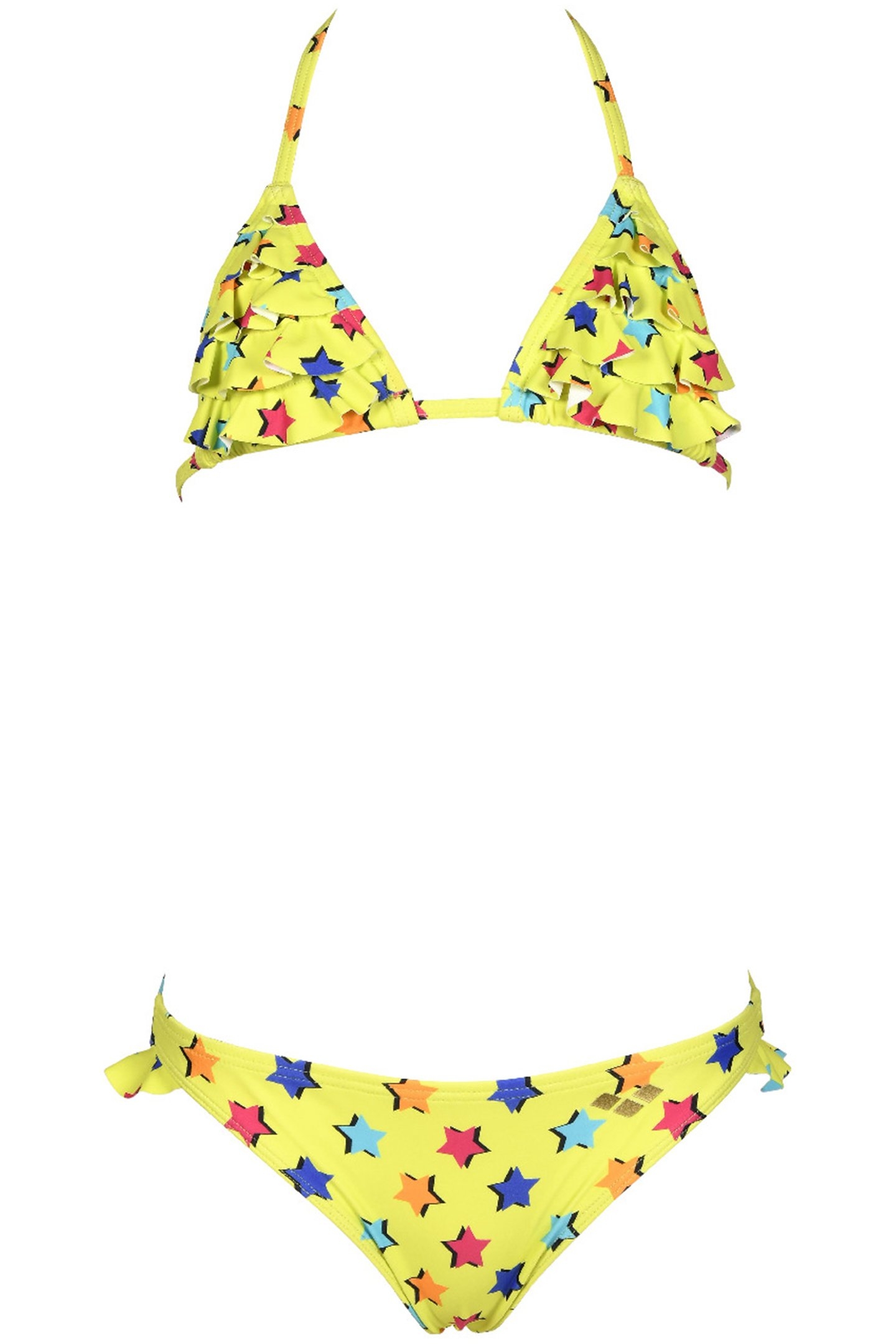 GIRLS' BIKINI TRIANGLE ALLOVER SOFT GREEN MULTI 4