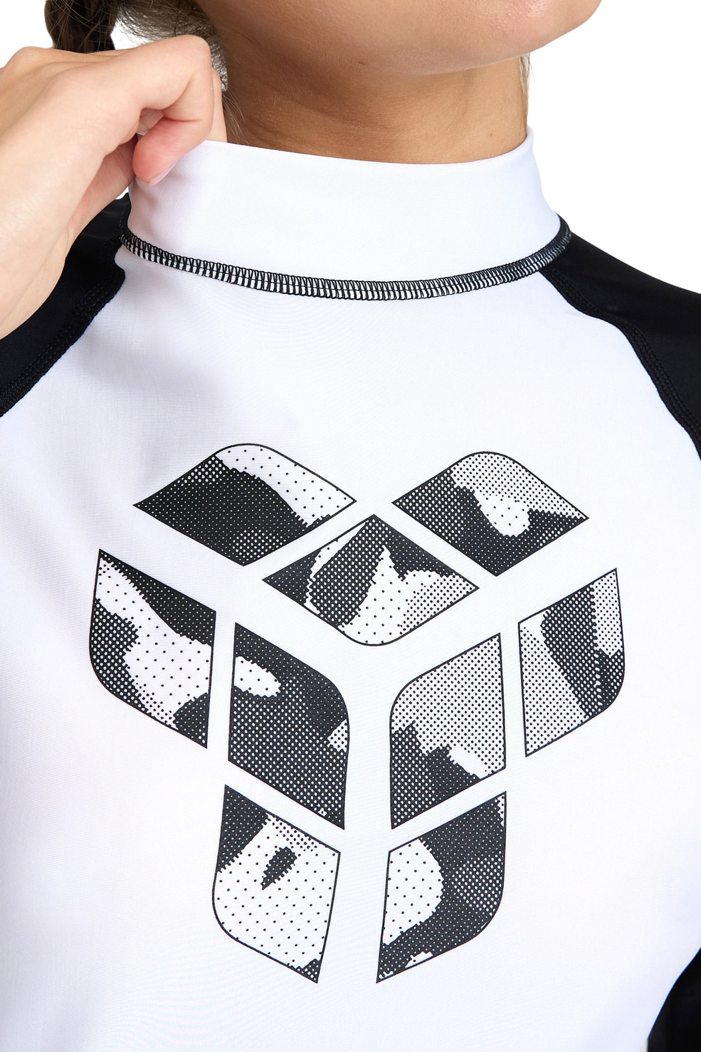 WOMEN'S ARENA RASH VEST S/S GRAPHIC WHITE-BLACK 4