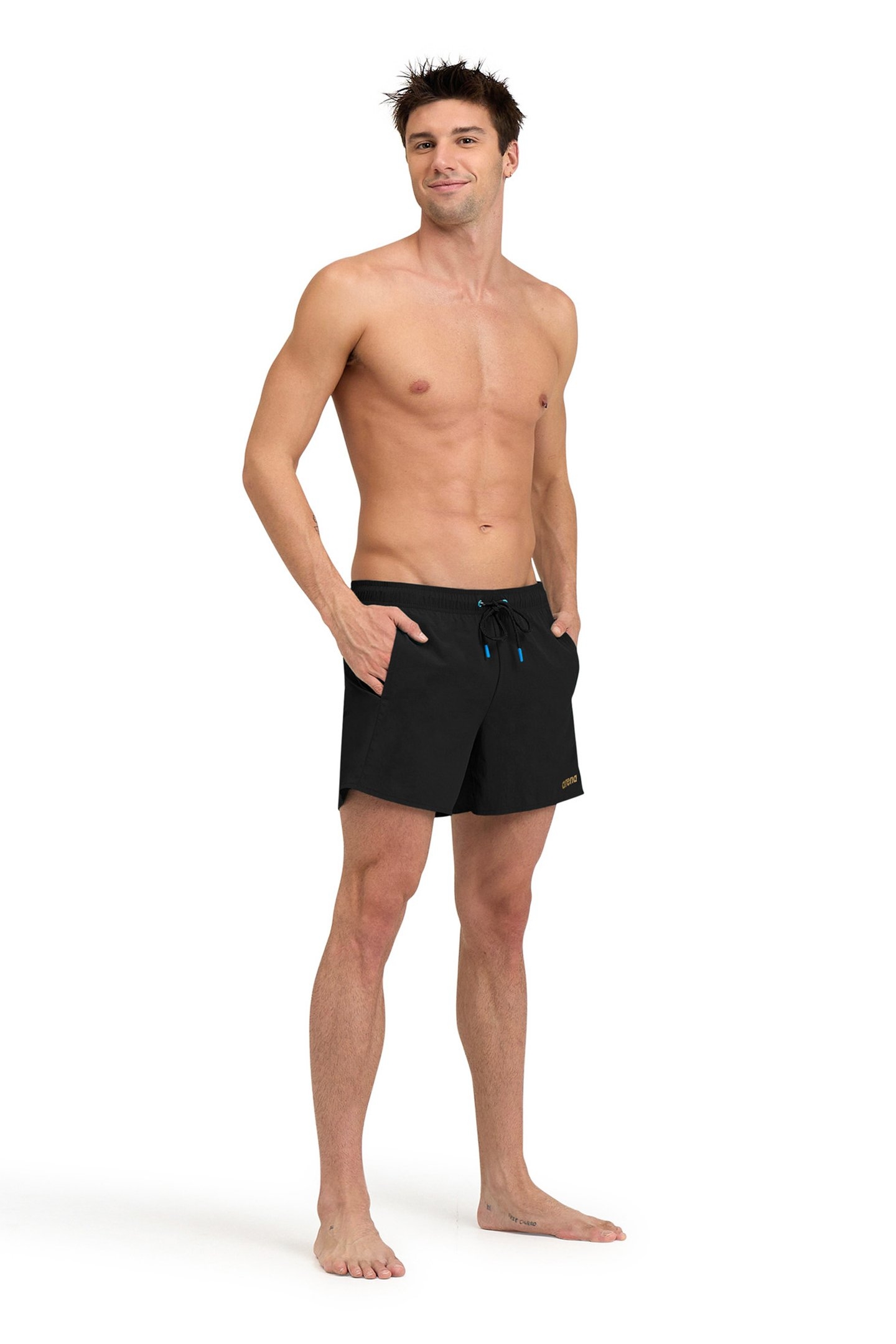 MEN'S ARENA PRO_FILE BEACH SHORT BLACK-ASPHALT-GOLD 3
