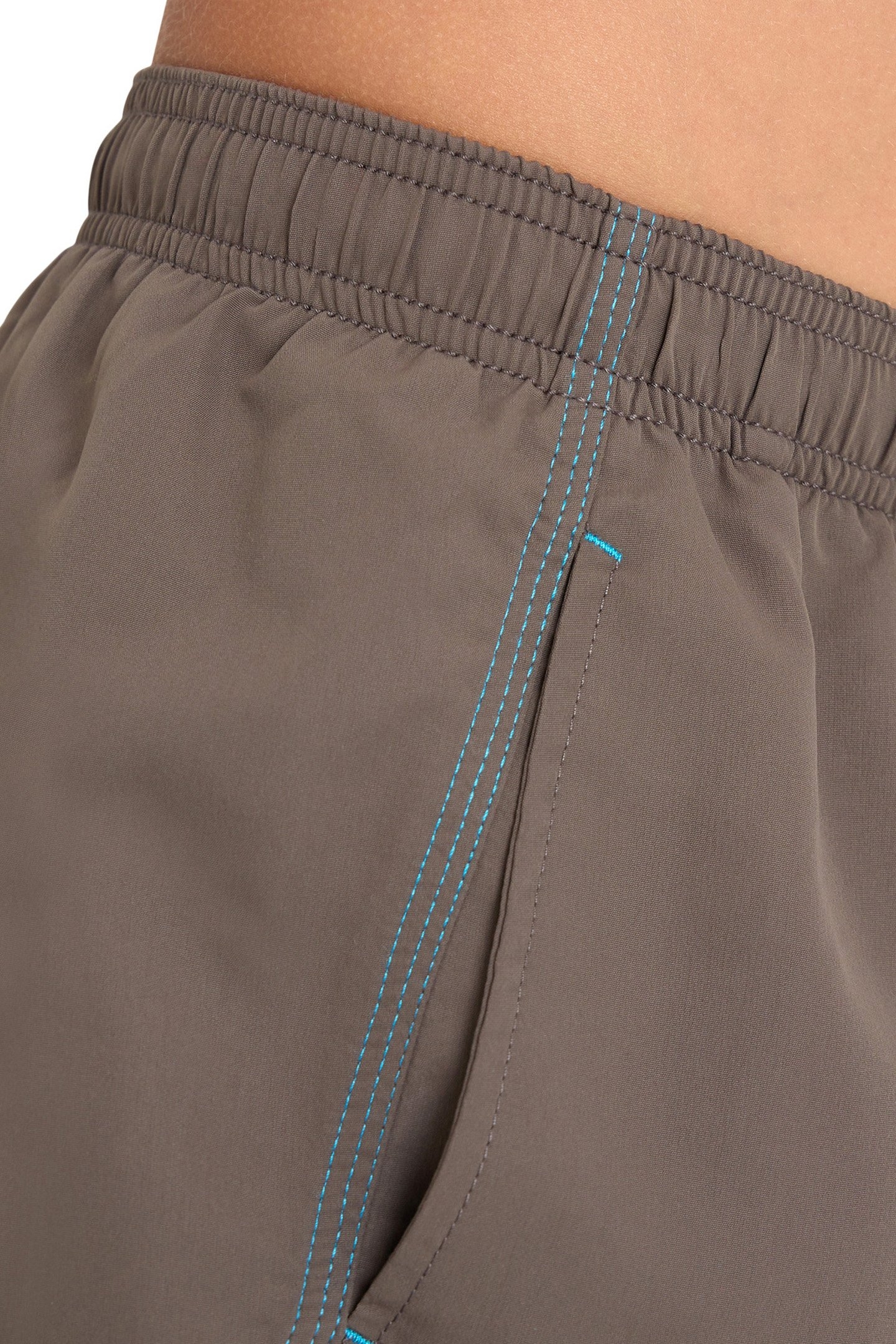 BOYS' BEACH BOXER SOLID R DARK OLIVE-TURQUOISE 4