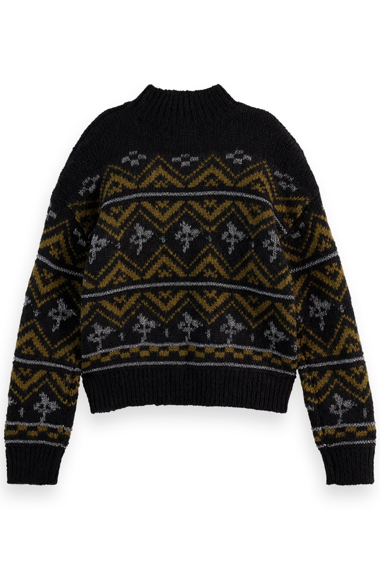 METALLIC FAIR ISLE PULLOVER EVENING BLACK 5