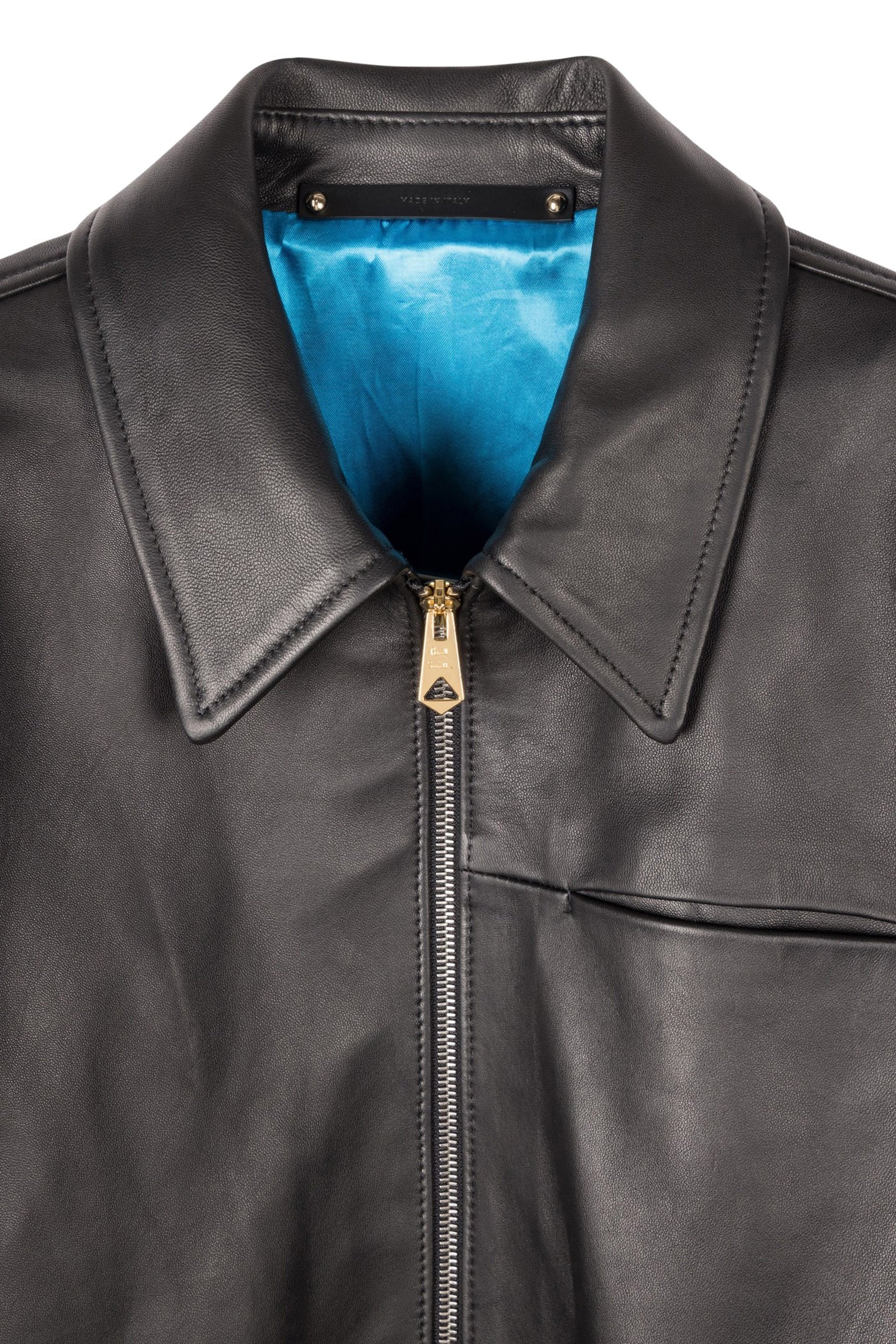LEATHER ZIP FRONT JACKET BLACK 6