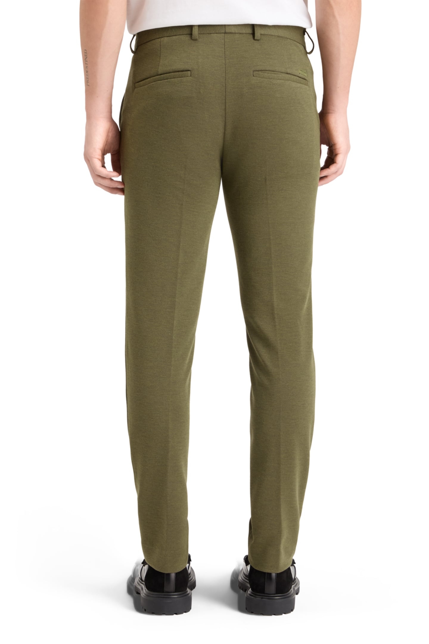 MOTT - KNITTED SLIM FIT CHINO MOSS GREEN MELANGE 2