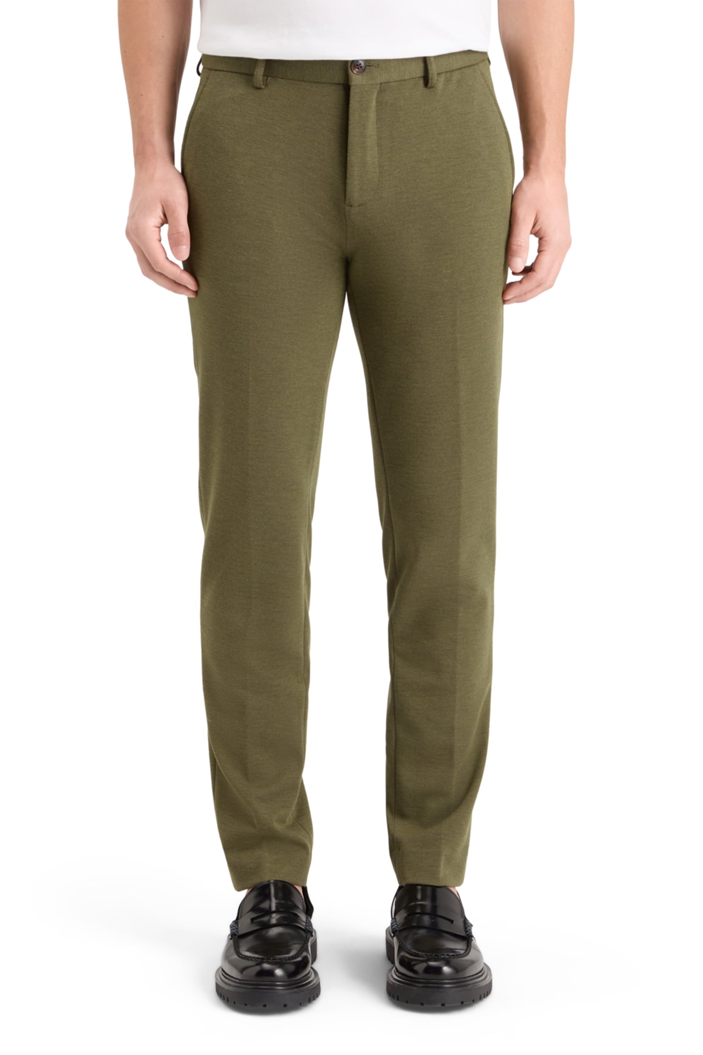 MOTT - KNITTED SLIM FIT CHINO MOSS GREEN MELANGE 1