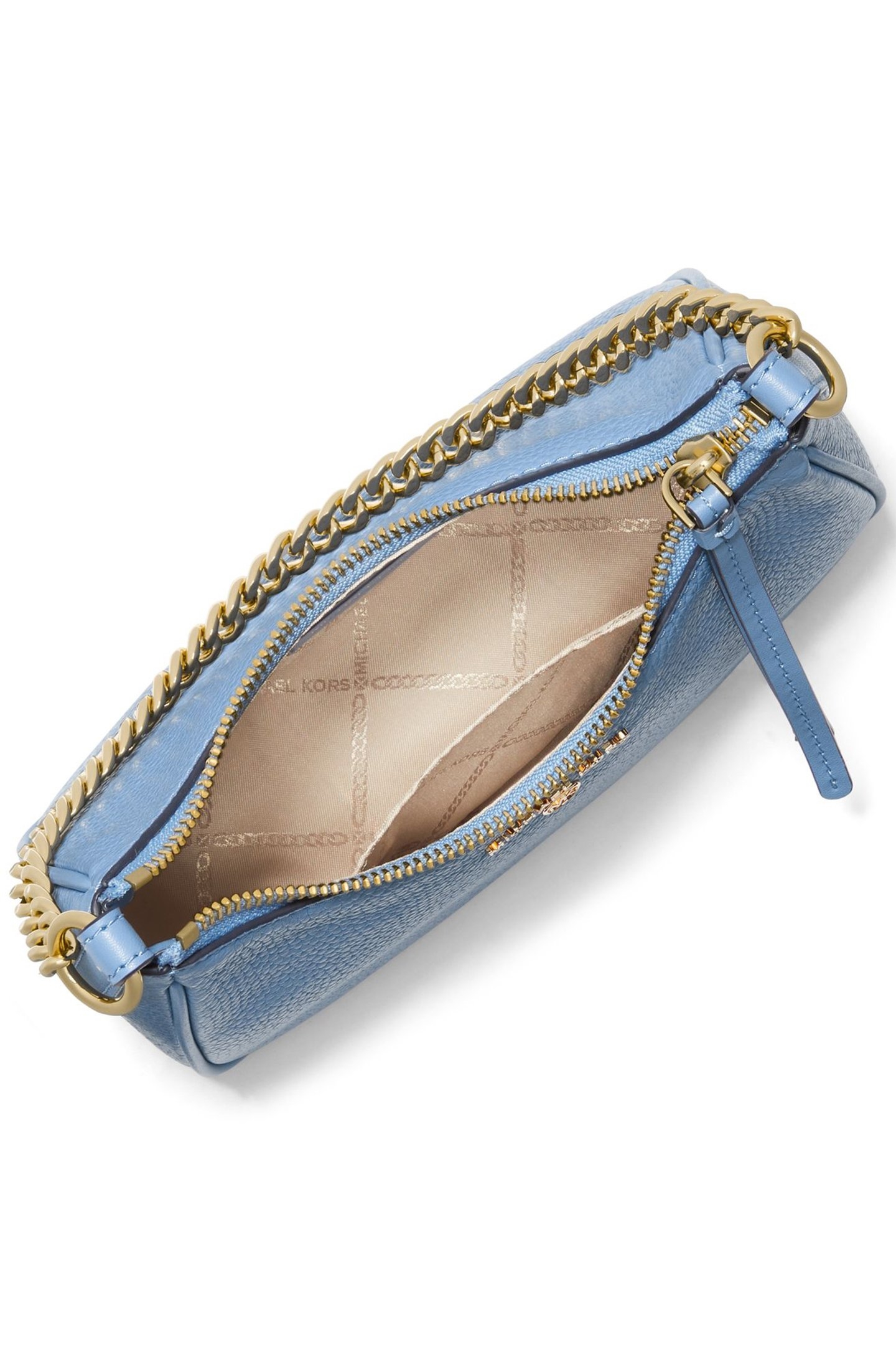 CHAIN STRAP POUCHETTE SHOULDER BAG IN FRENCH BLUE 3