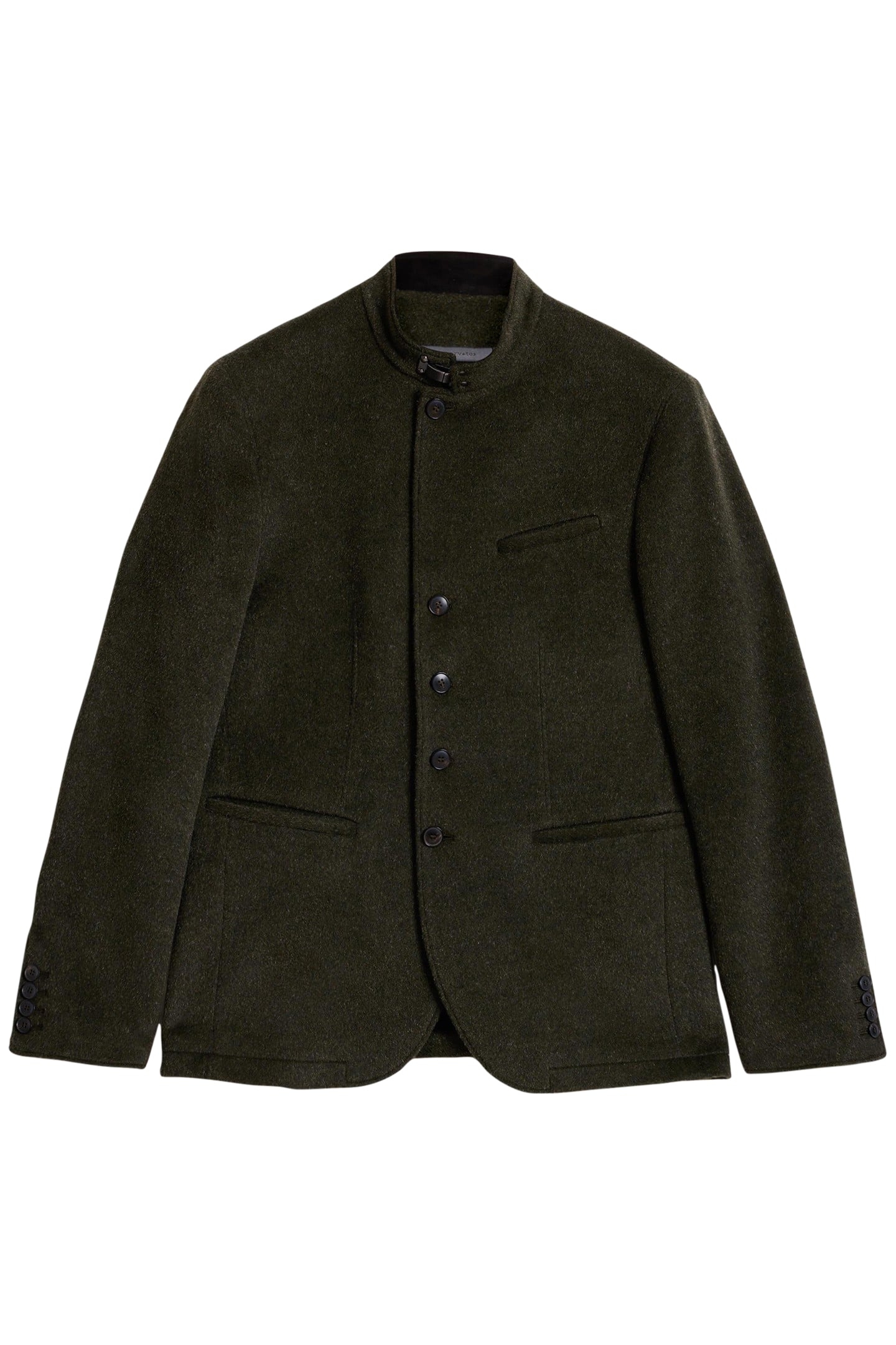 SLIM FIT STAND COLLAR JACKET SEAWEED 2