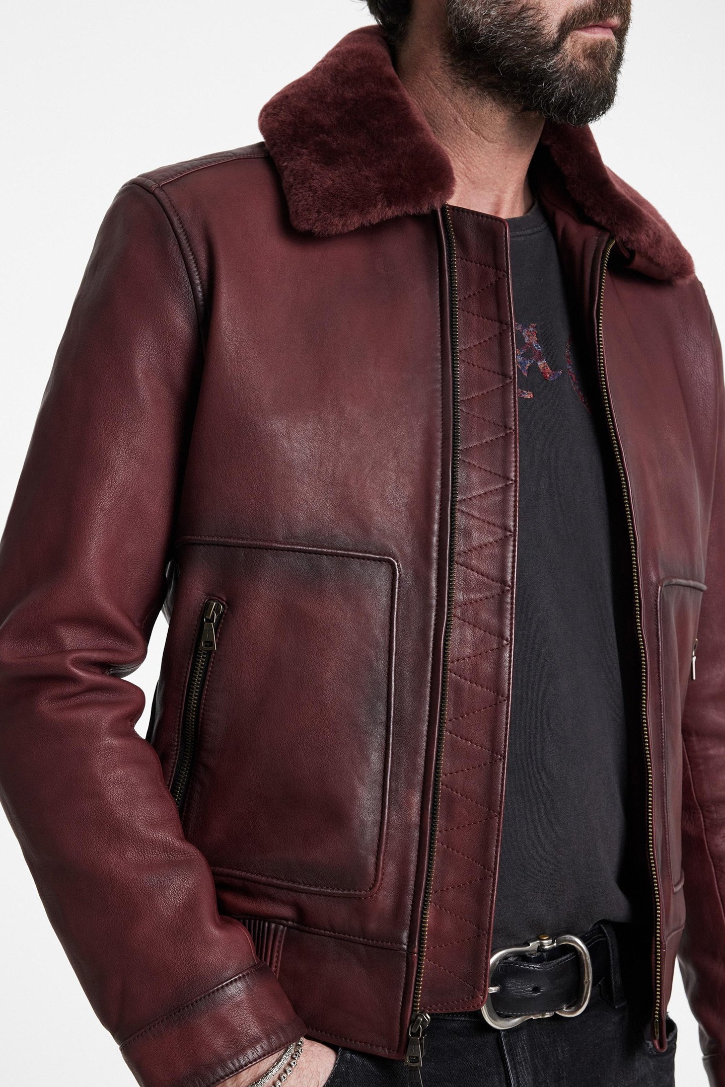 CLAREMONT AVIATOR JACKET OXBLOOD 3