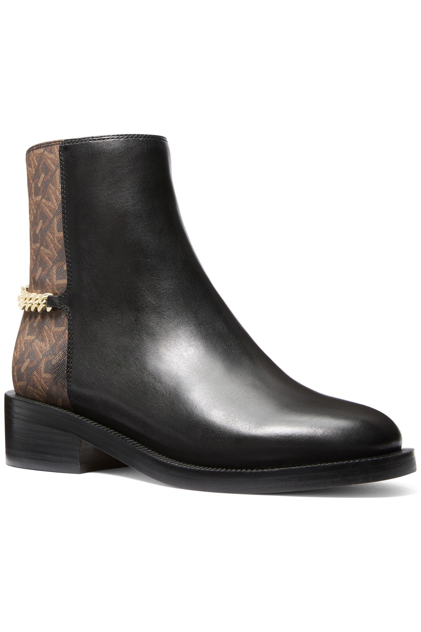 CARLISLE FLAT BOOT IN BLACK AND BROWN LOGO PRINT 2
