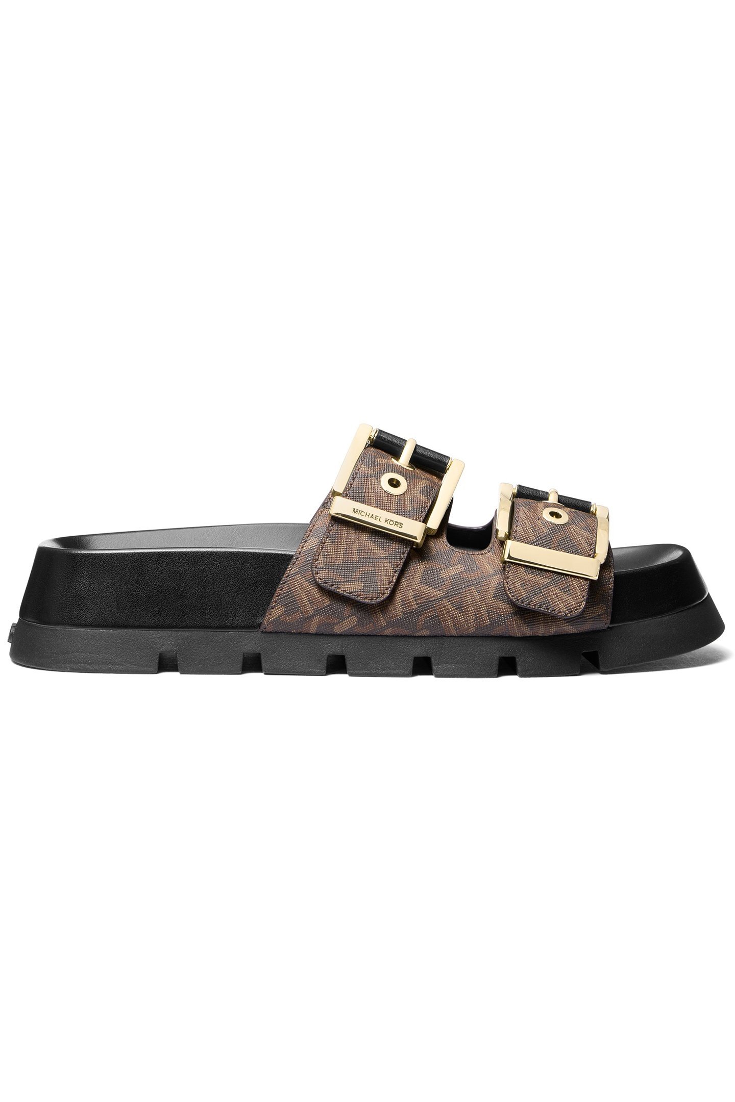 COLBY FLAT SANDAL IN BROWN AND BLACK 1