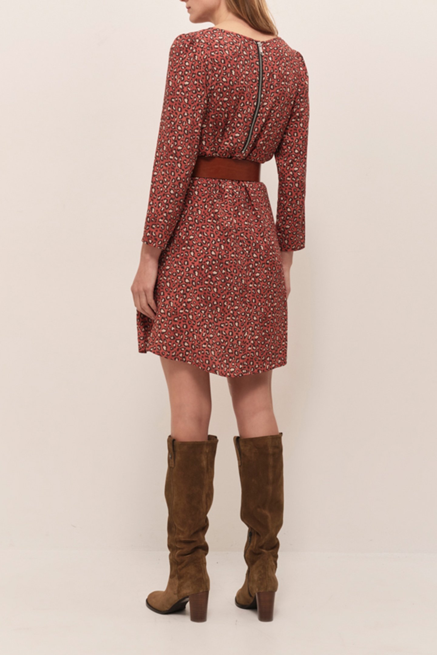 RIOM - PUMPKIN DRESS WITH WINTER SAFARI PRINT 6