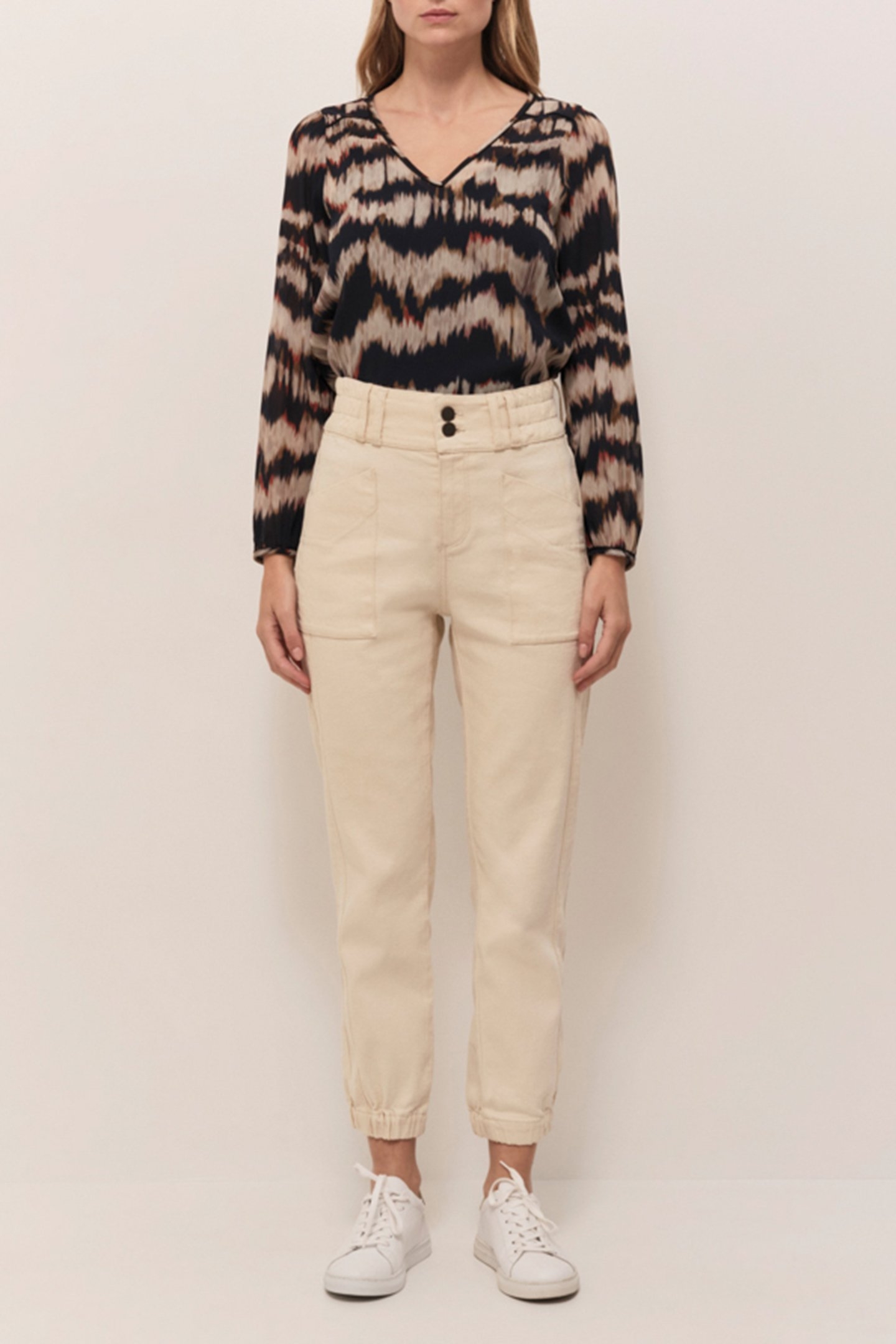 LE CALY - ECRU 7/8 BATTLE JEANS 2