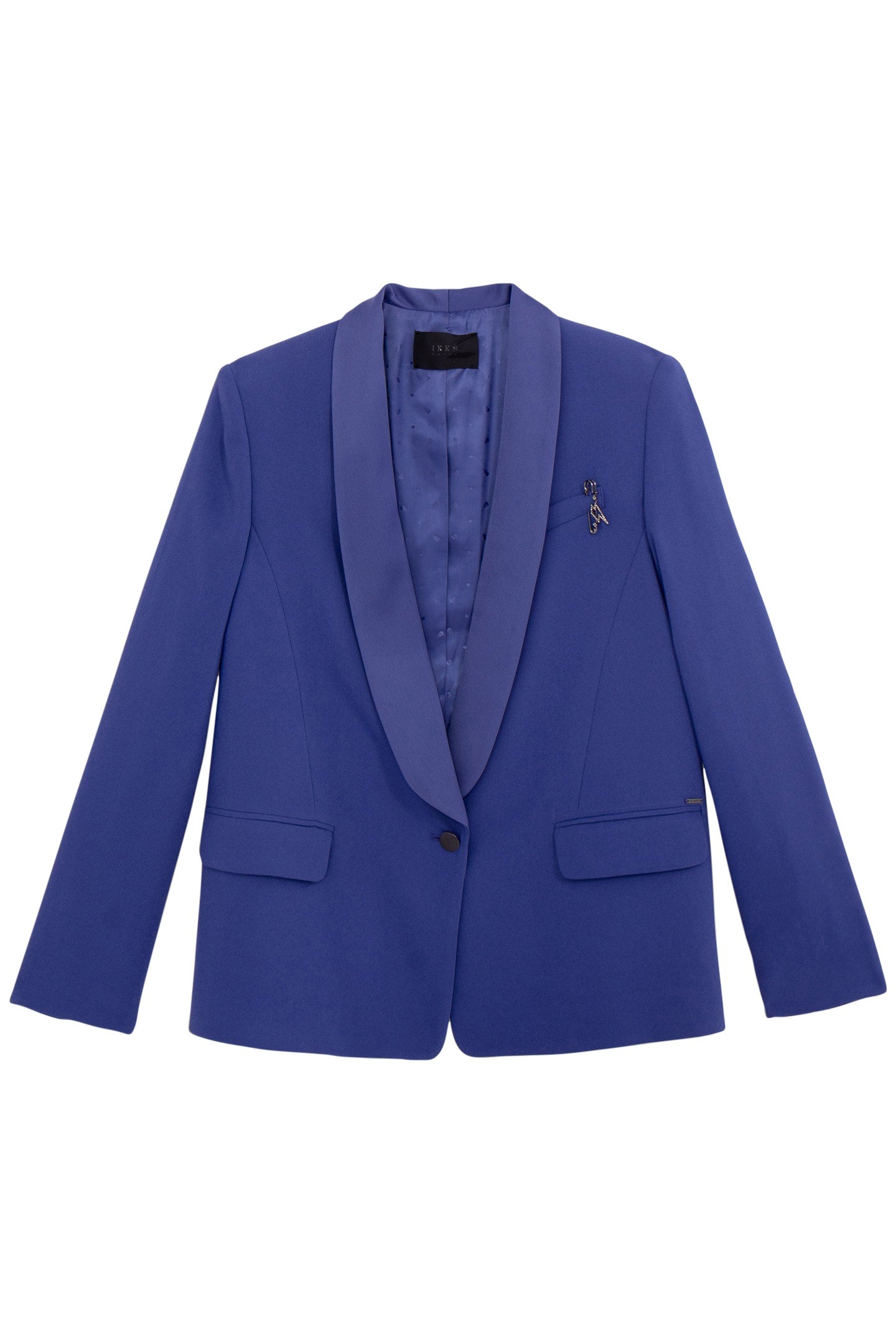 OVERSIZED SHAWL COLLAR SUIT JACKET IN ROYAL BLUE 4
