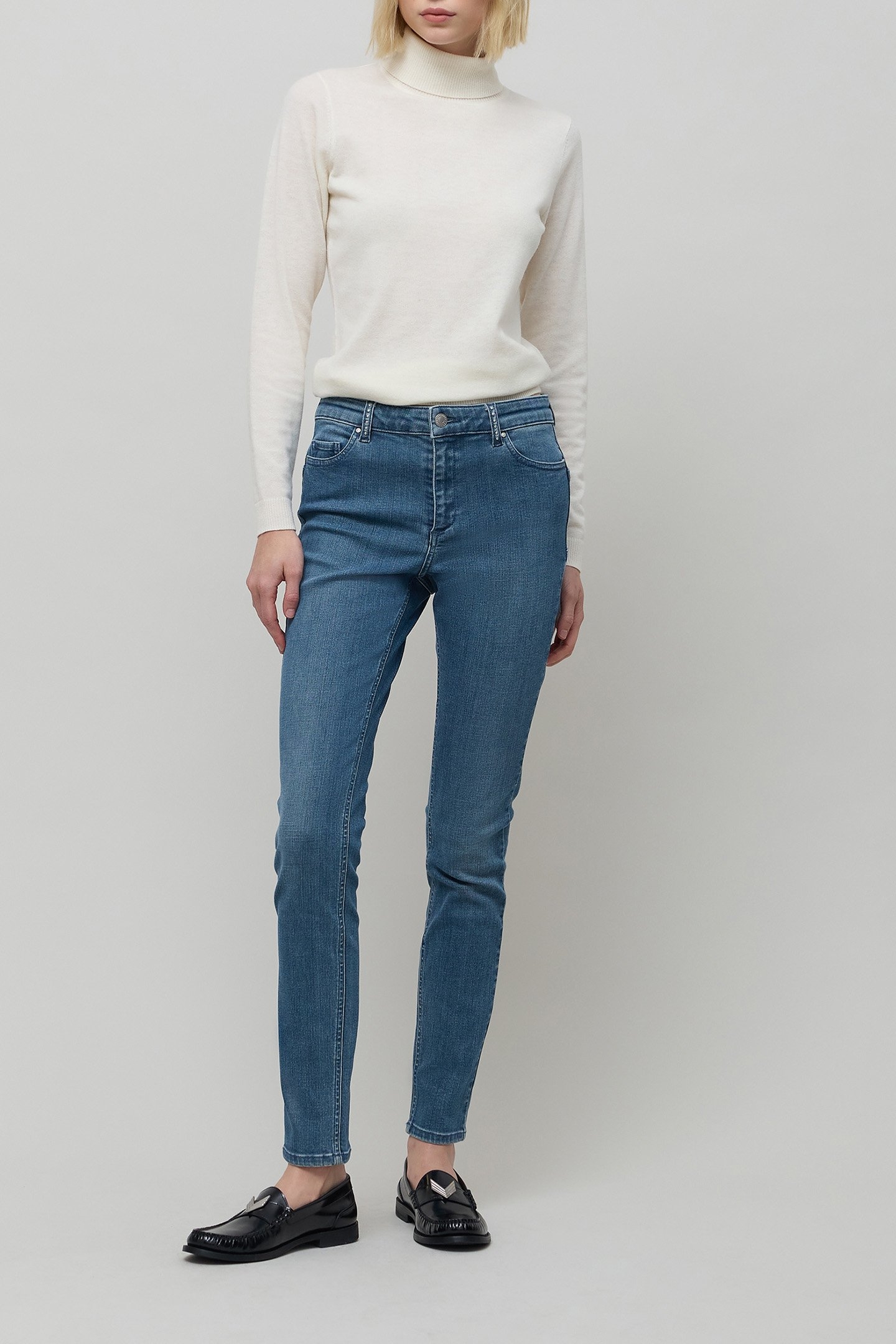 BLUE POWERSTRETCH SCULPT UP SLIM JEANS WITH STUD 3