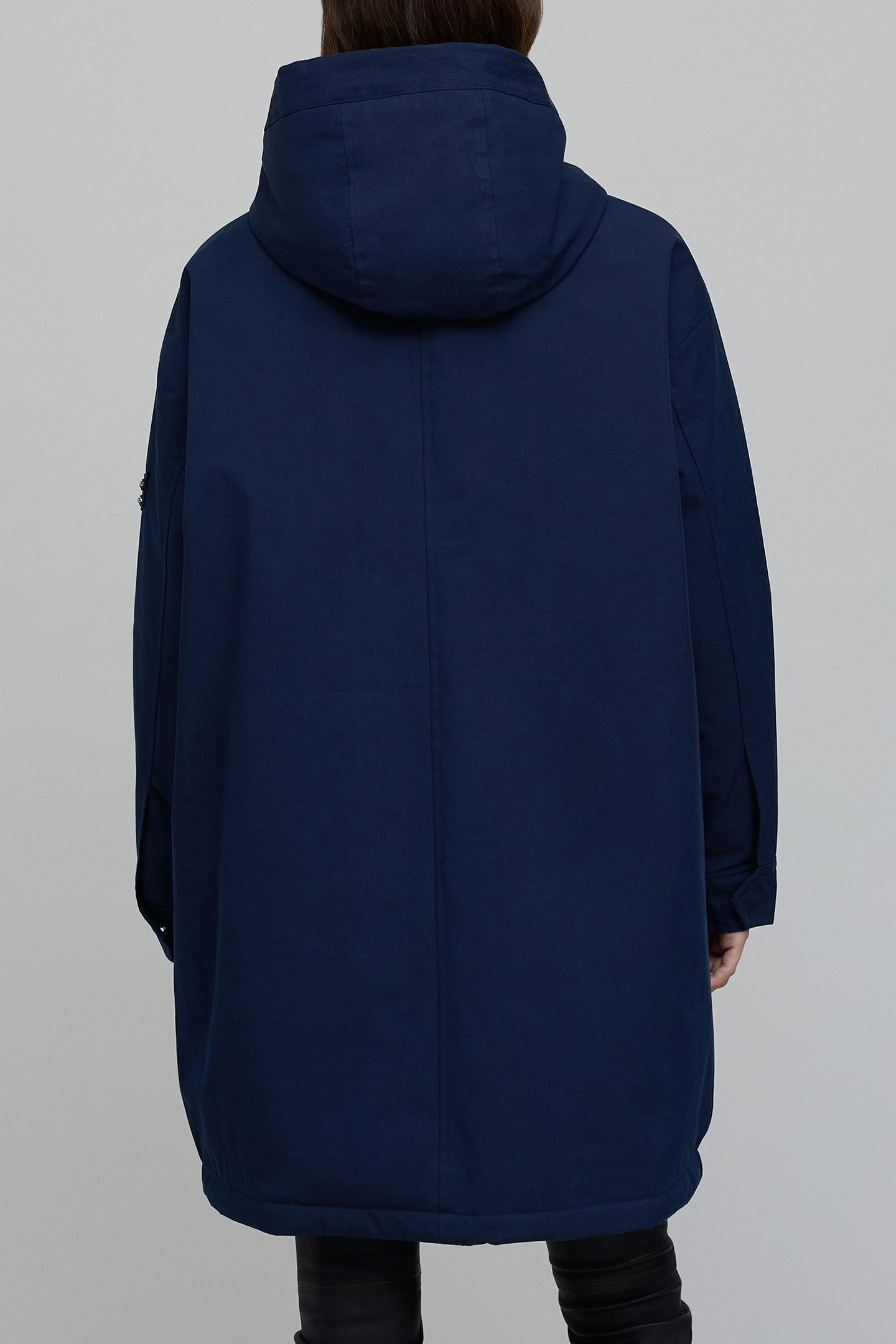 NAVY CHEVRON BADGE FUR PARKA 2