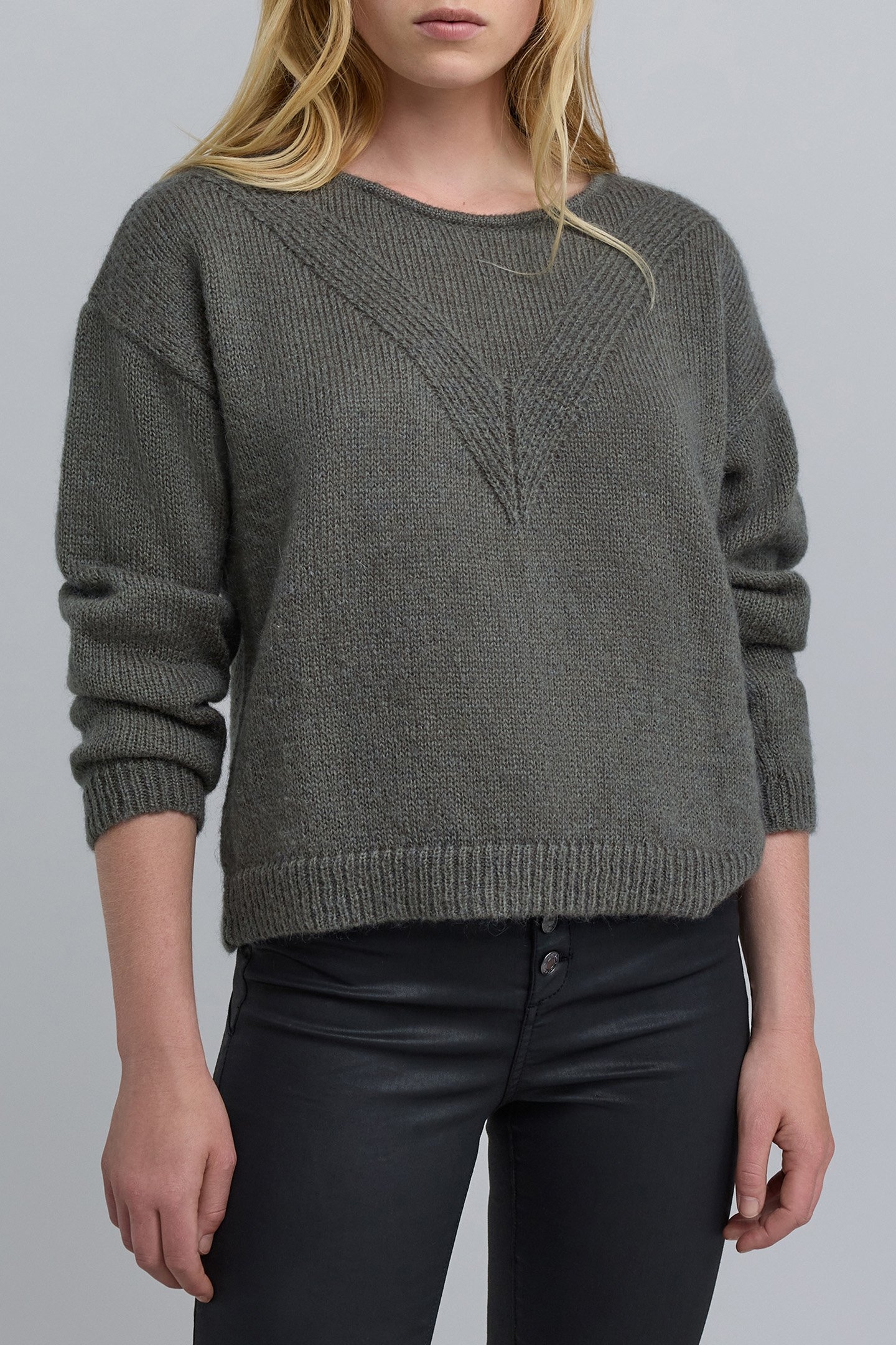 CHEVRON KNIT ARMY SWEATER 1