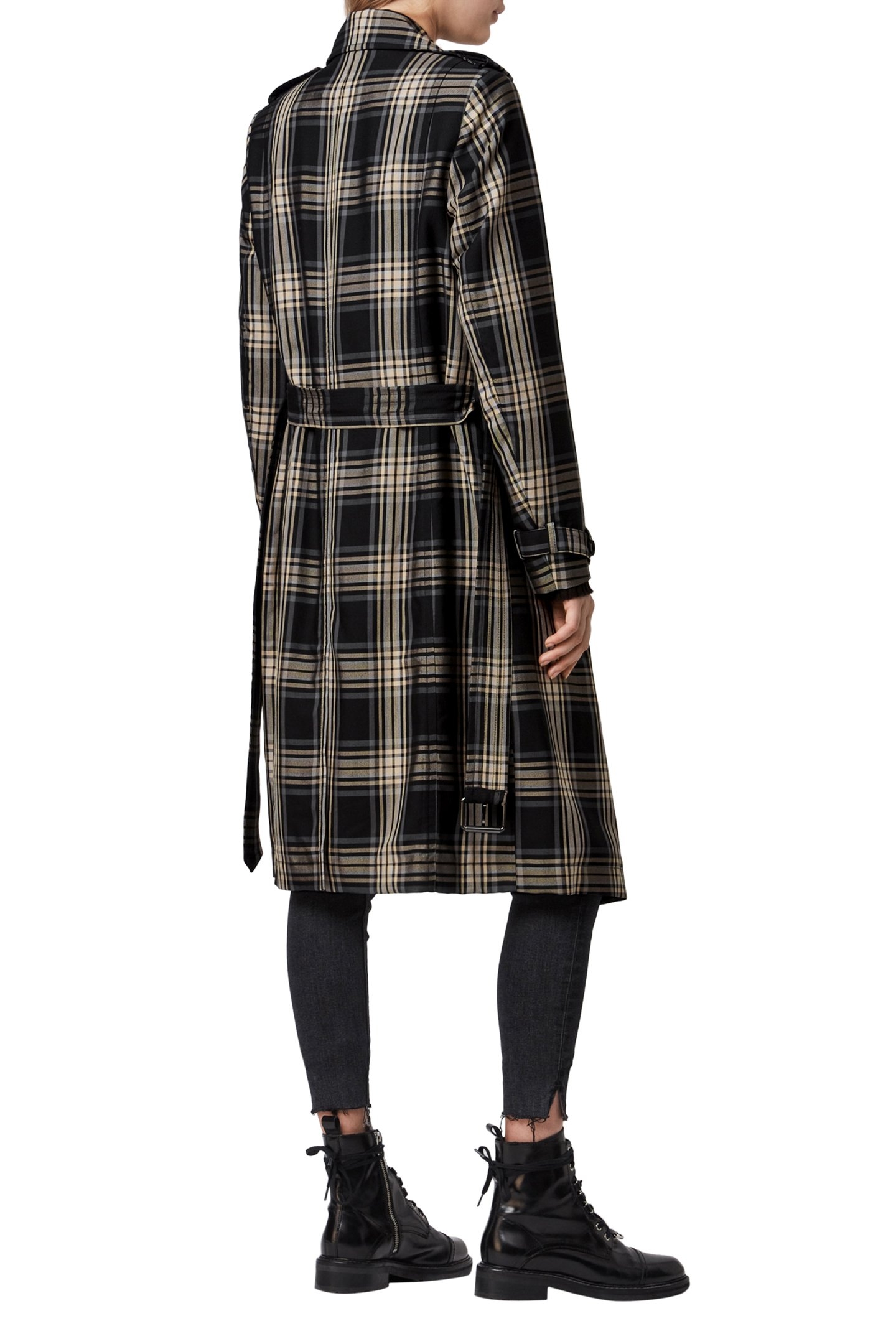 CHIARA CHECK TRENCH BLACK/CHALK WHITE 2