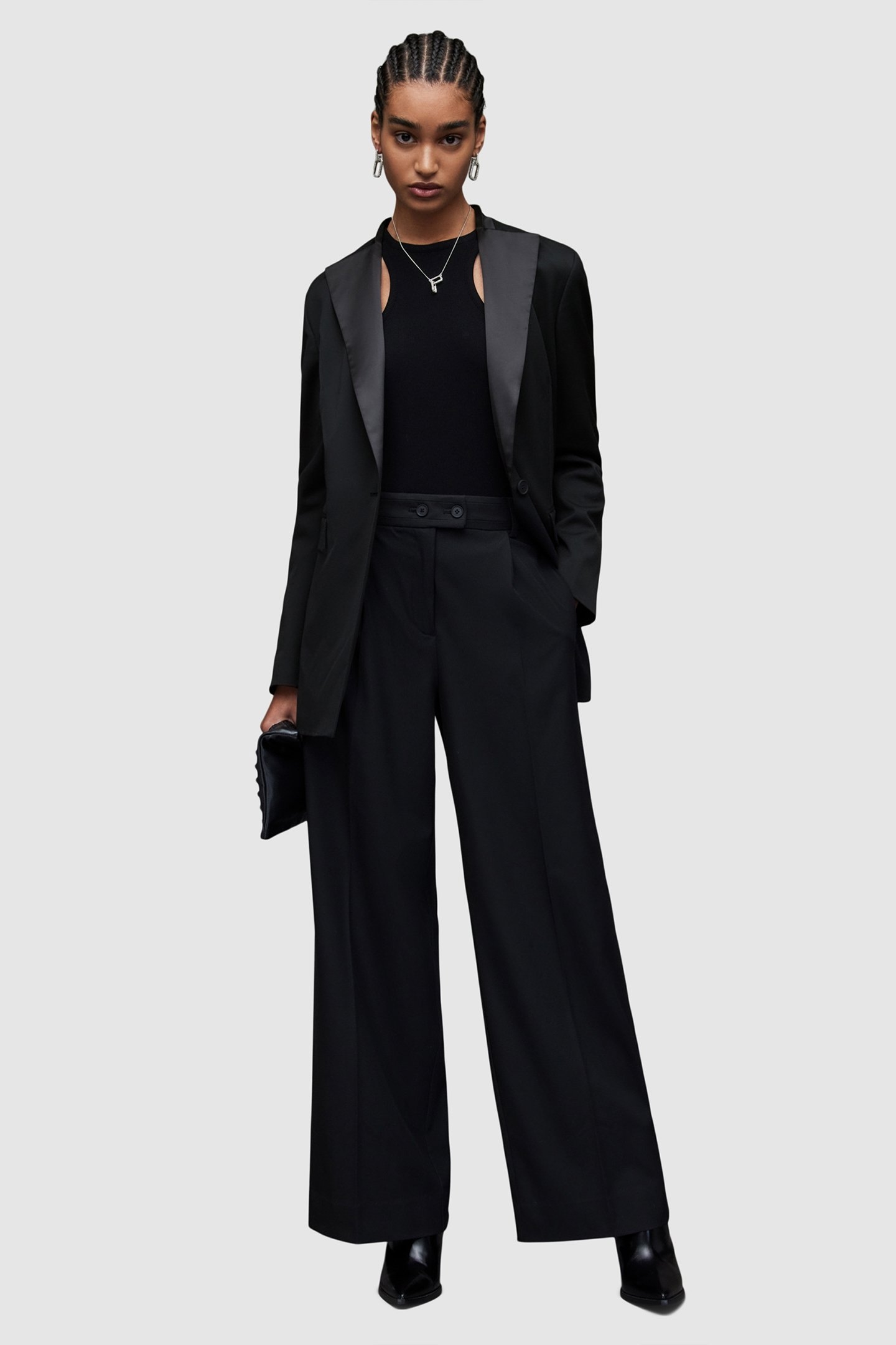 SOFIA SATIN BLAZER BLACK 3