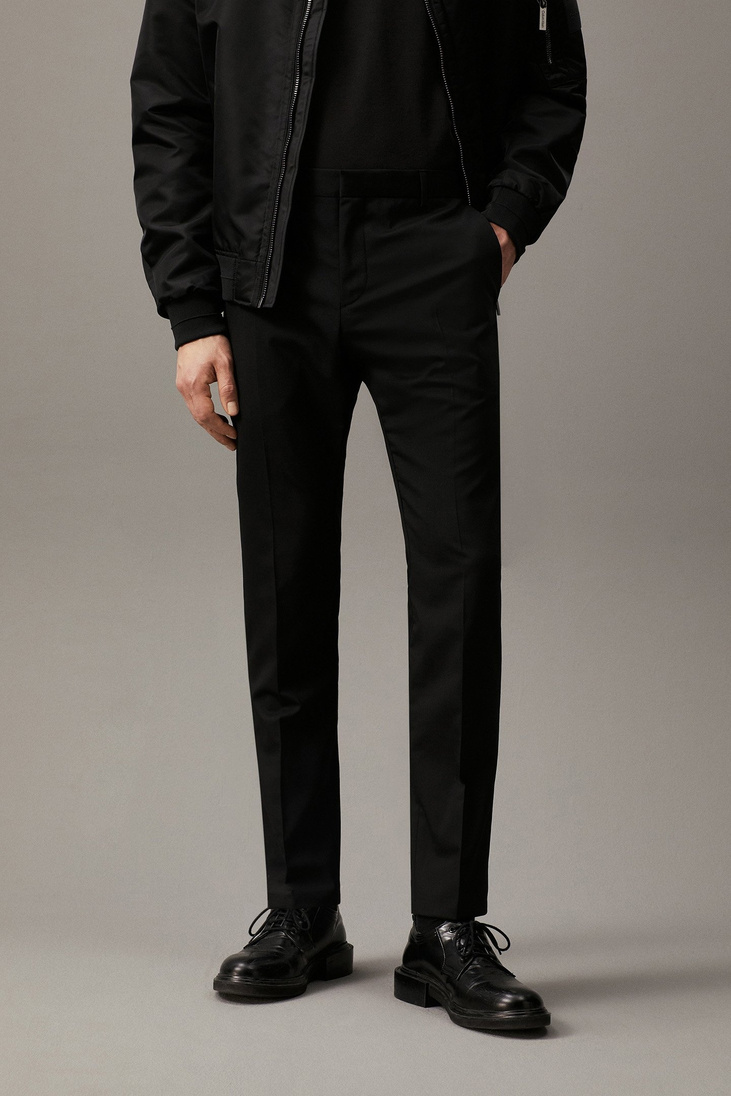 STRETCH WOOL SLIM SU PERFECT BLACK 1