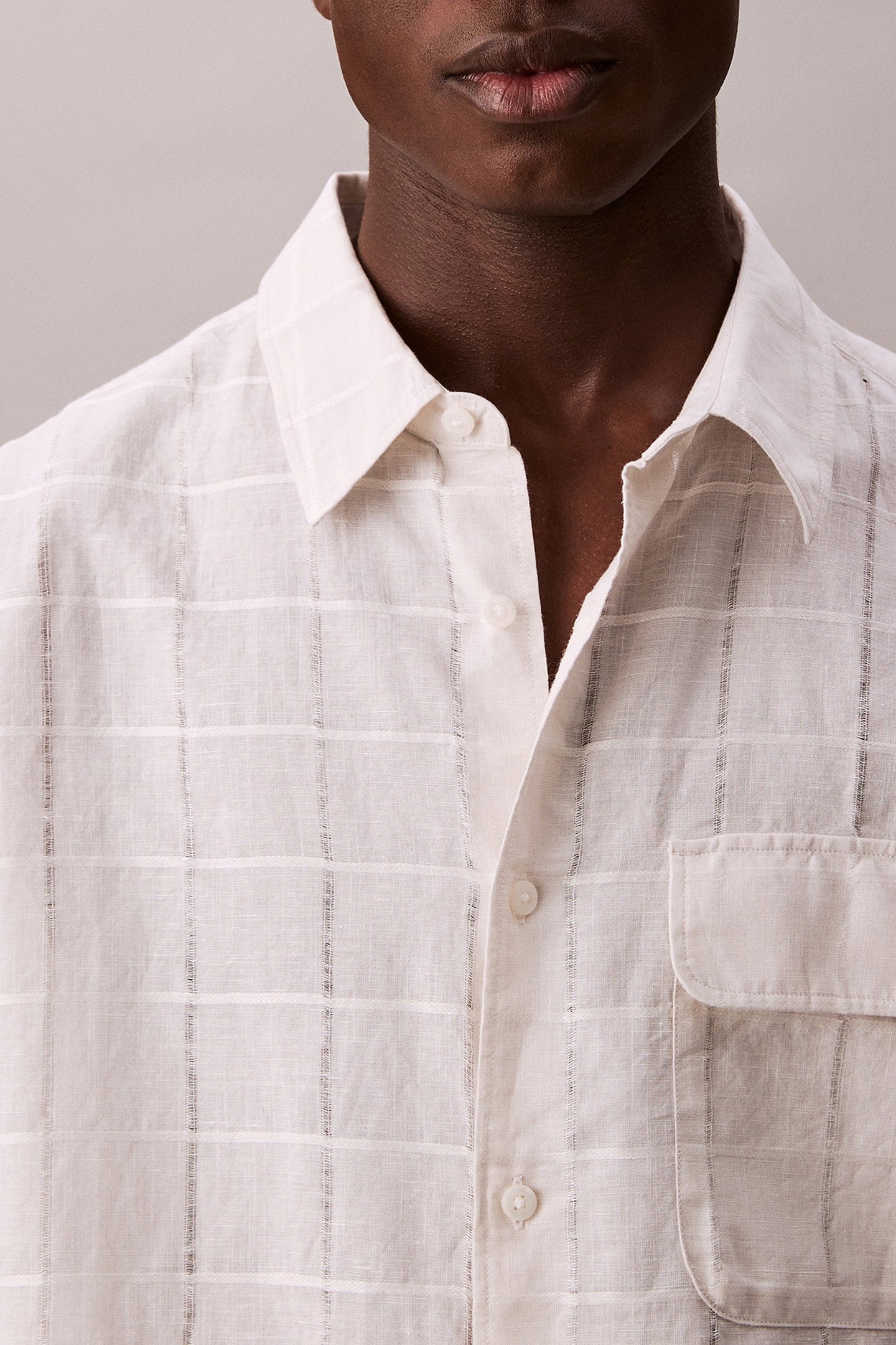 LS LINEN WINDOWPANE BRILLIANT WHITE 4