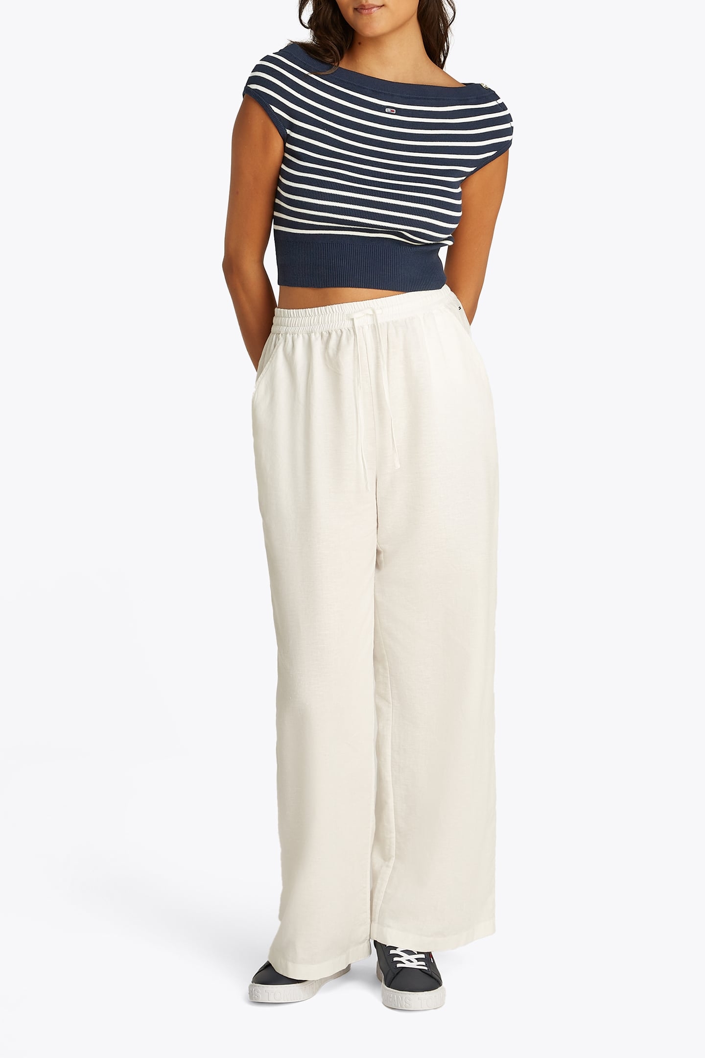 TJW RELAXED FIT OFF SHOULDER T-SHIRT DARK NIGHT NAVY 2