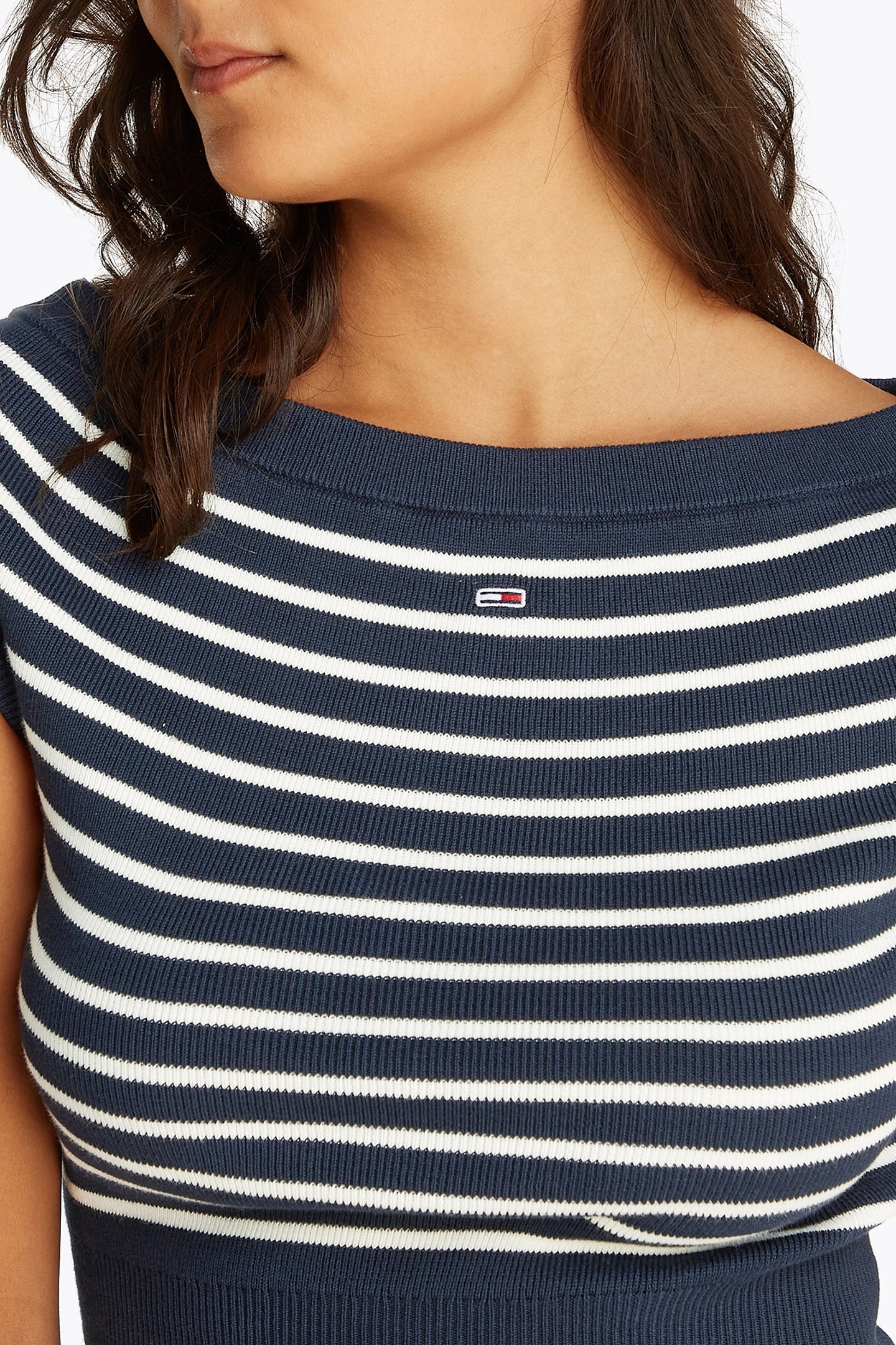 TJW RELAXED FIT OFF SHOULDER T-SHIRT DARK NIGHT NAVY 7