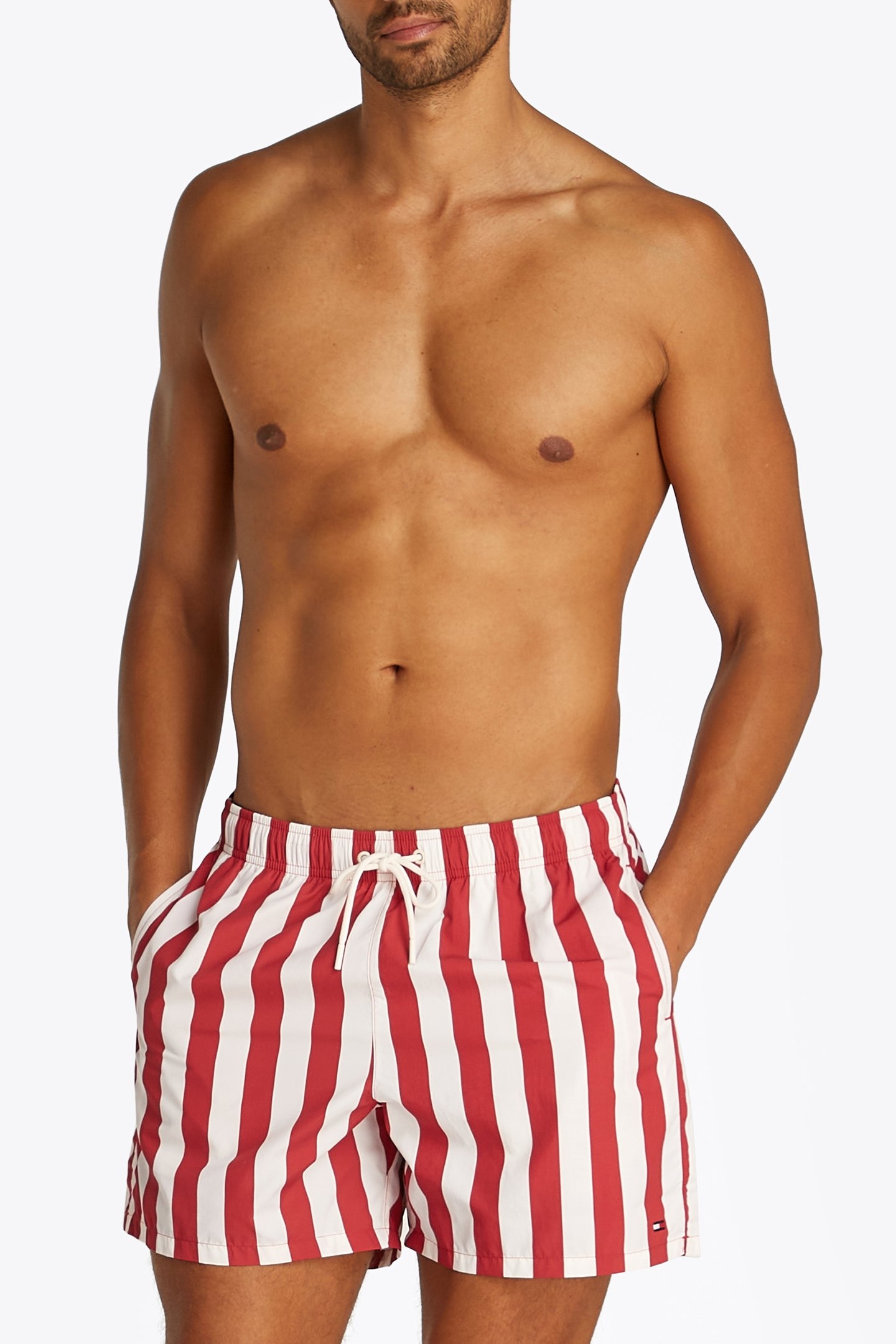 MEDIUM DRAWSTRING SHORTS, NORMAL FIT, RED 1