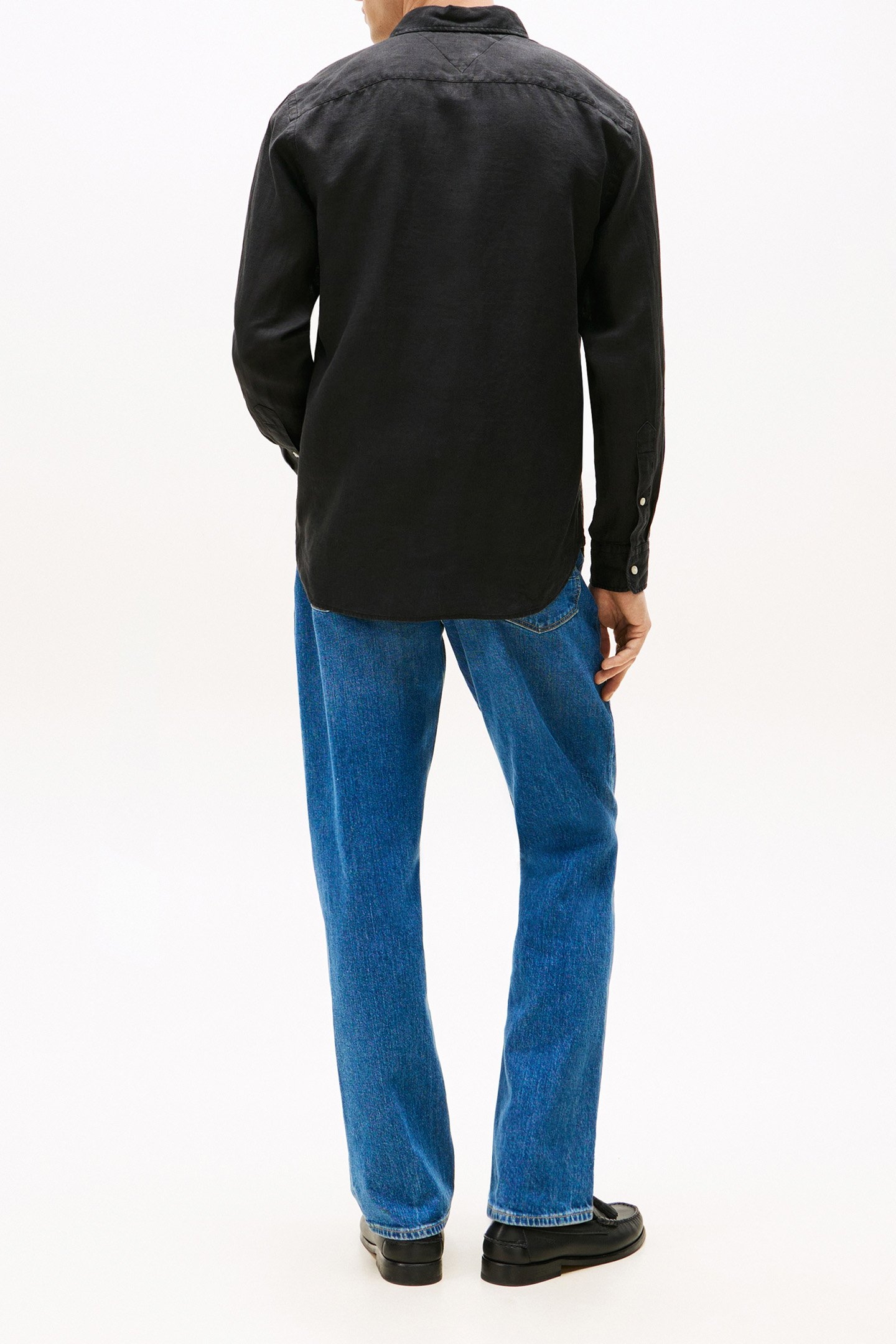 PIECE DYE LINEN RF SHIRT BLACK 3