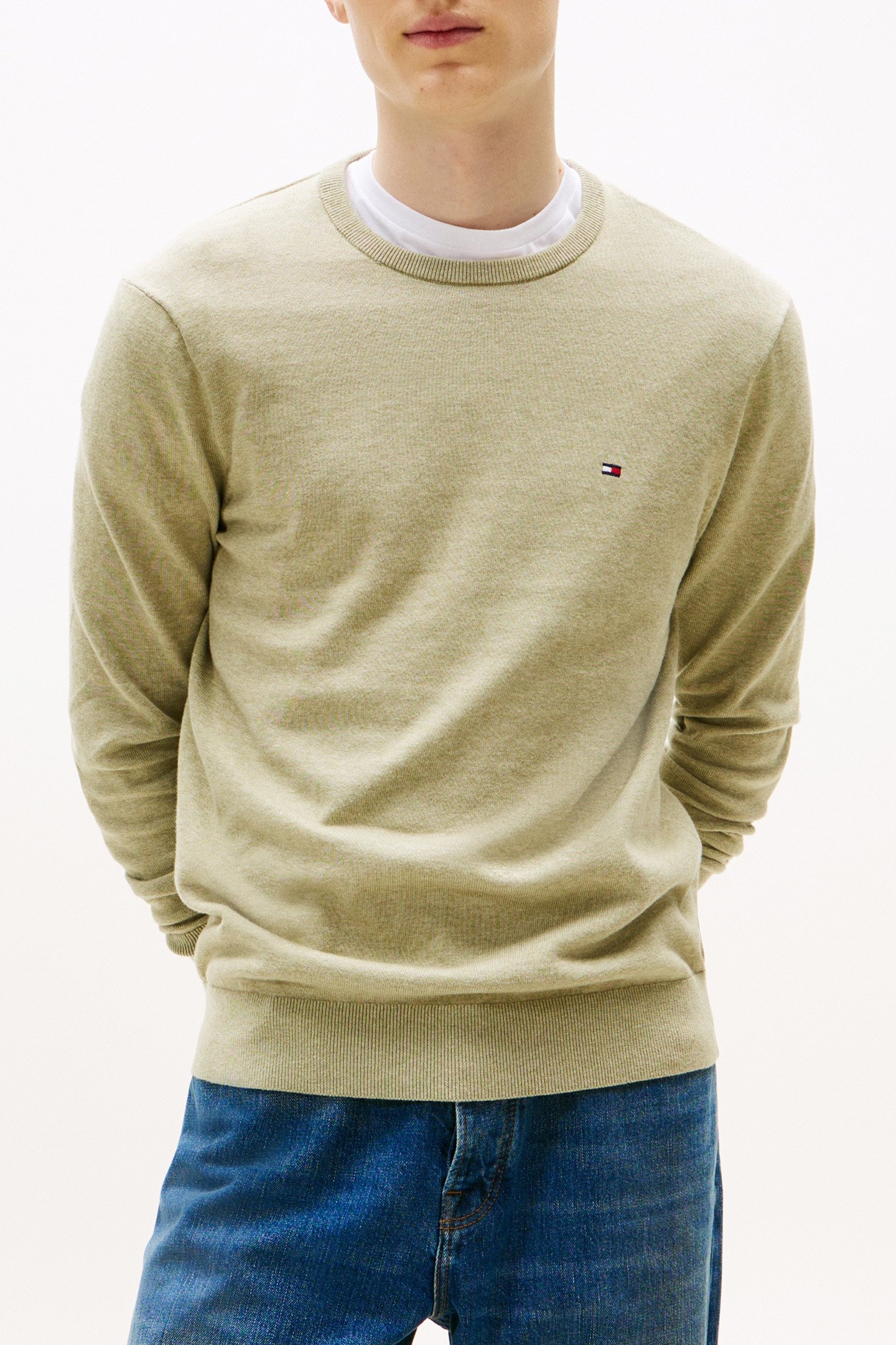 ESSENTIAL PULLOVER REGULAR FIT CREW NECK OLIVE 1