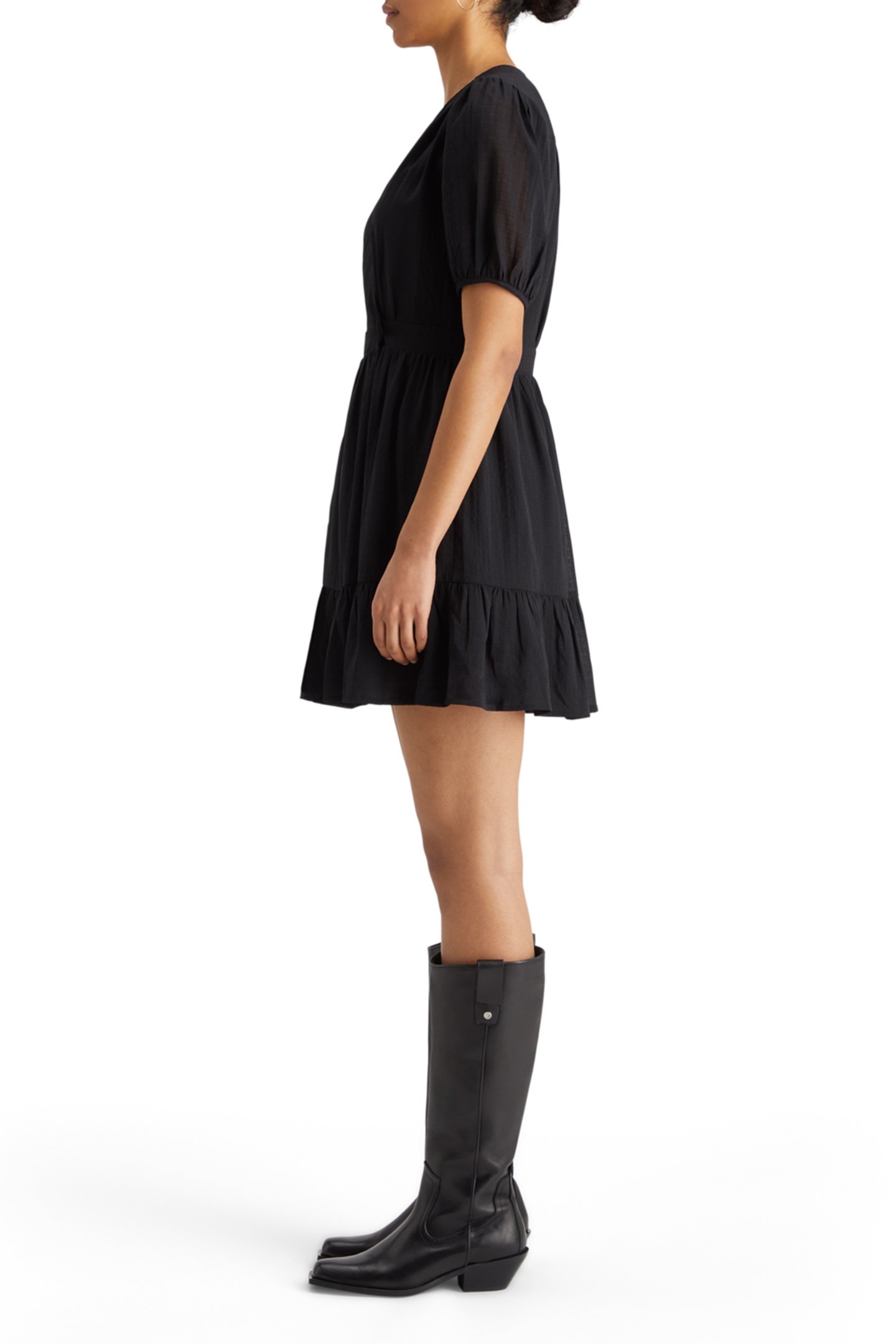 MINI WRAP DRESS EVENING BLACK 5