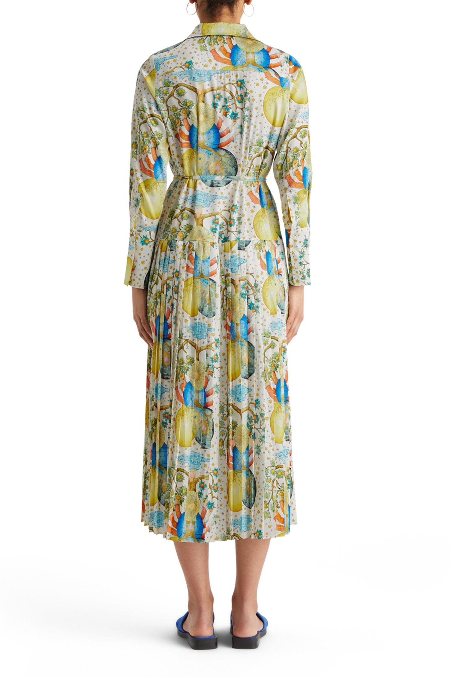 MAXI PLEATED DRESS EMBASSY PRINT EMBASSY TREE AOP 2