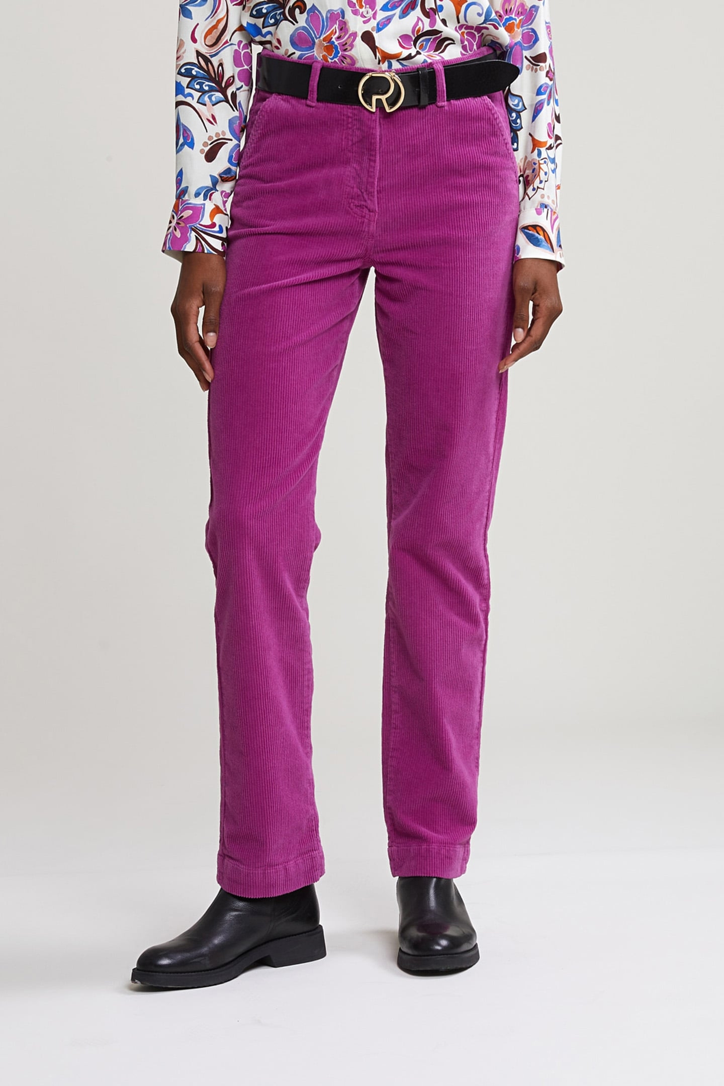 PURPLE CORDUROY PANTS HIGH WAIST 1