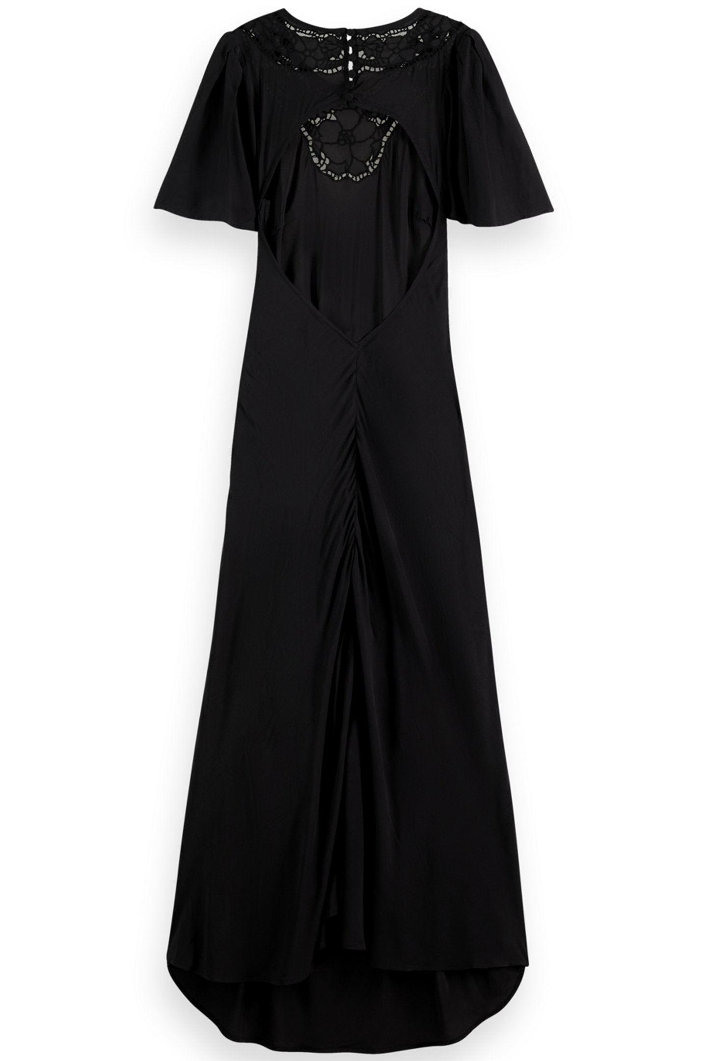 CUT OUT EMBROIDERY DRESS EVENING BLACK 2