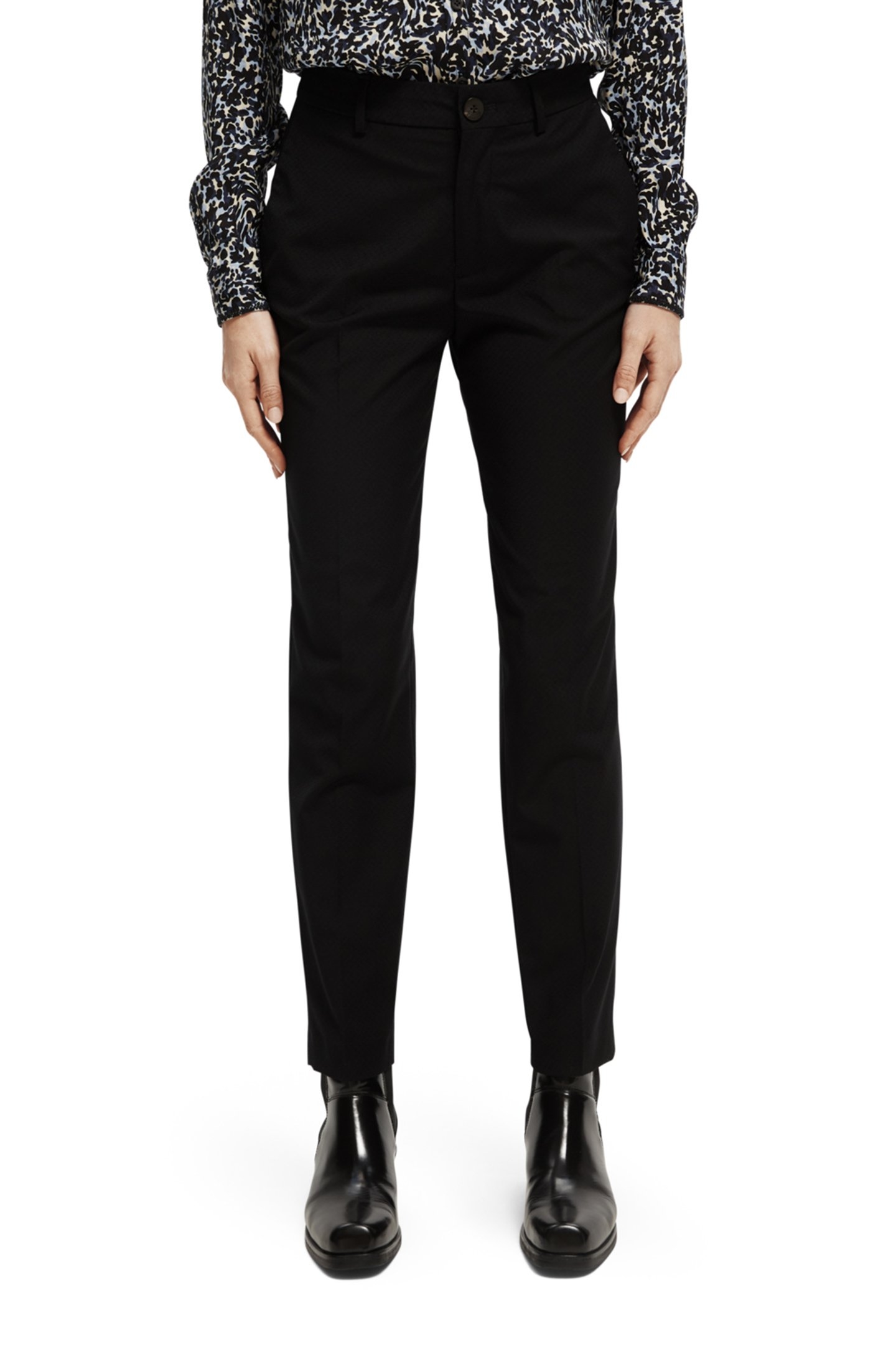 LOWRY - MID RISE SLIM TROUSERS BLACK 1