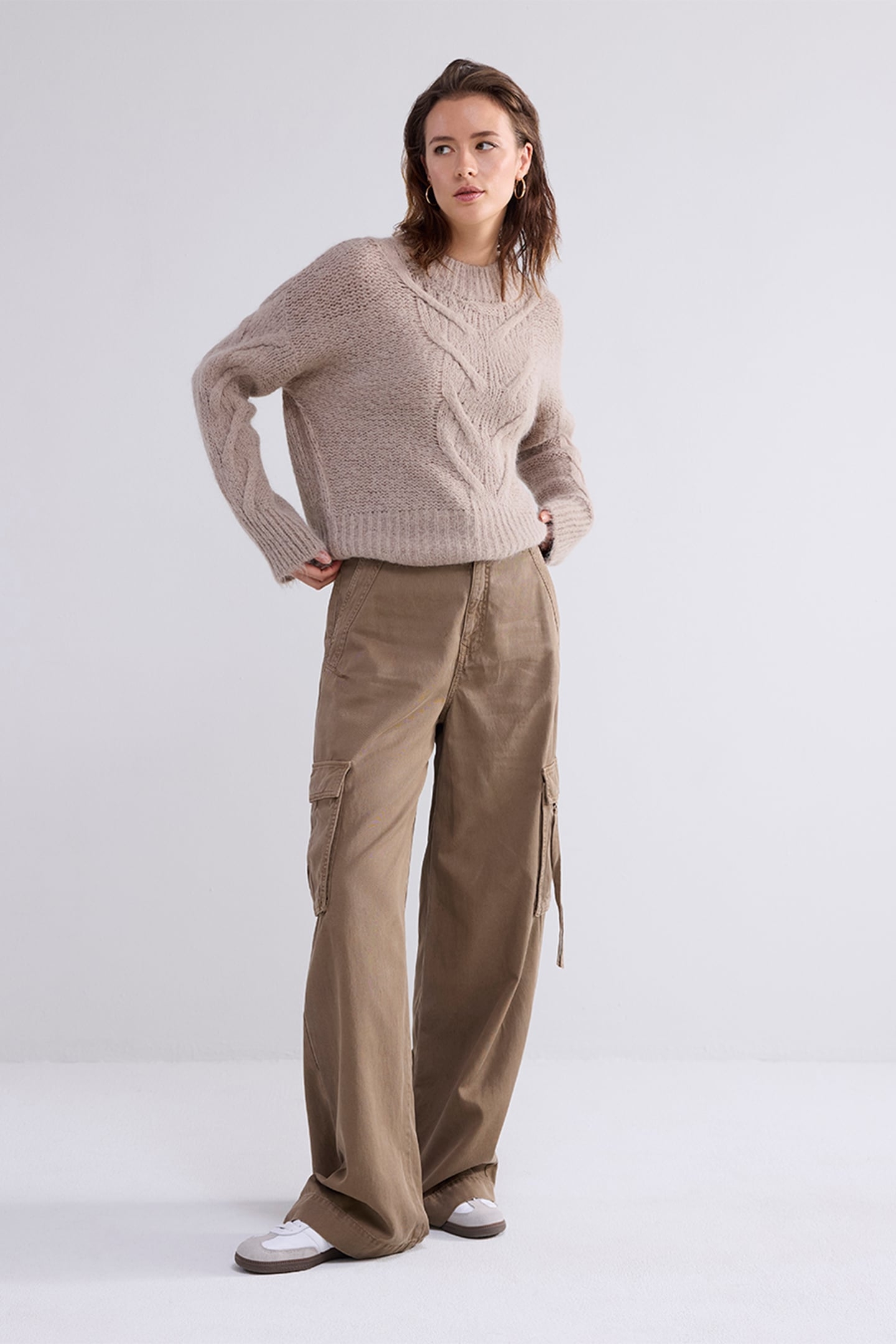 CARGO WIDELEG PANTS CAVALRY LYOCELL TWILL OLIVE 1