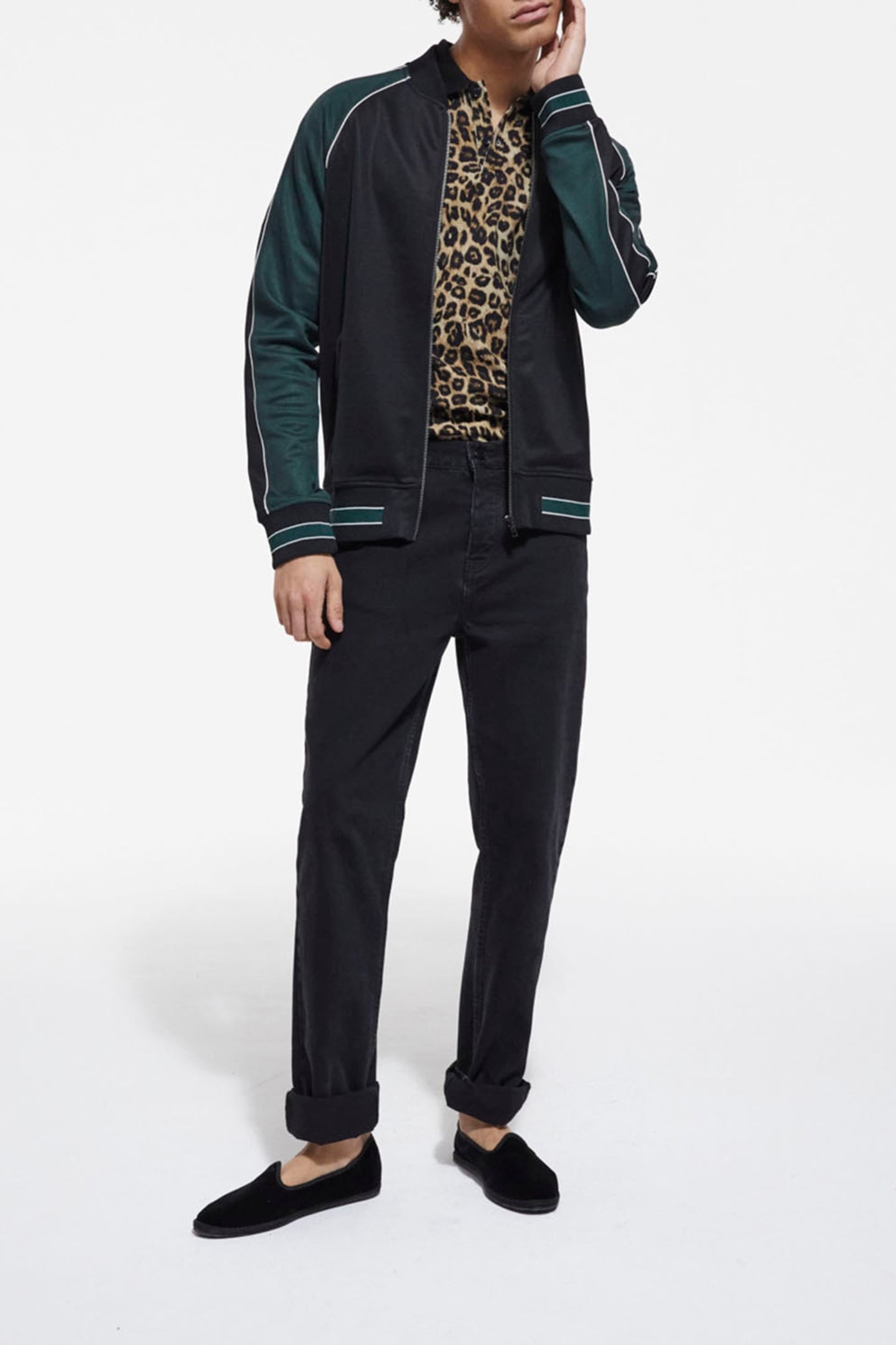 ZIP-UP SWEATSHIRT WITH RAGLAN SLEEVES VERT BOUTEILLE 4