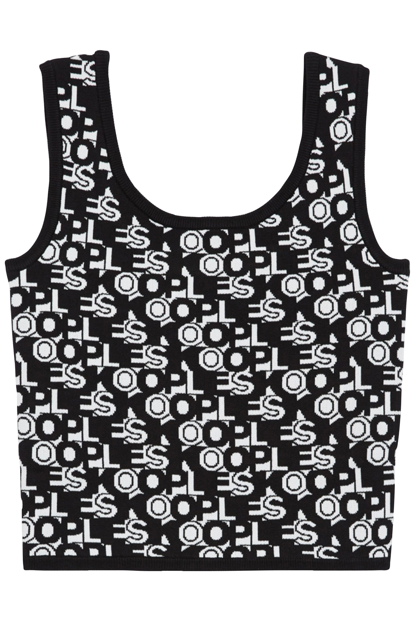 TOP COURT EN JACQUARD ALL OVER LOGO BLACK WHITE 5