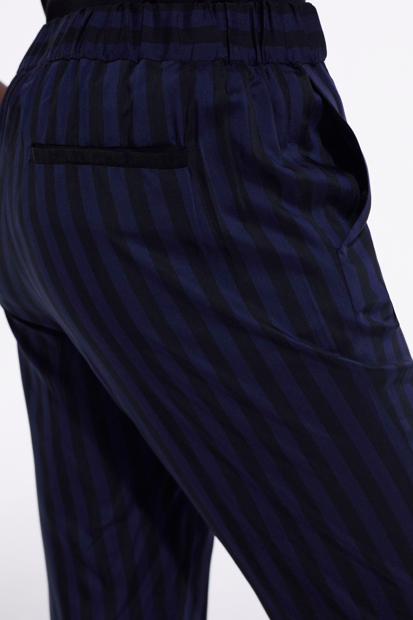 STRAIGHT FLOWING PANTS BLACK NAVY 4