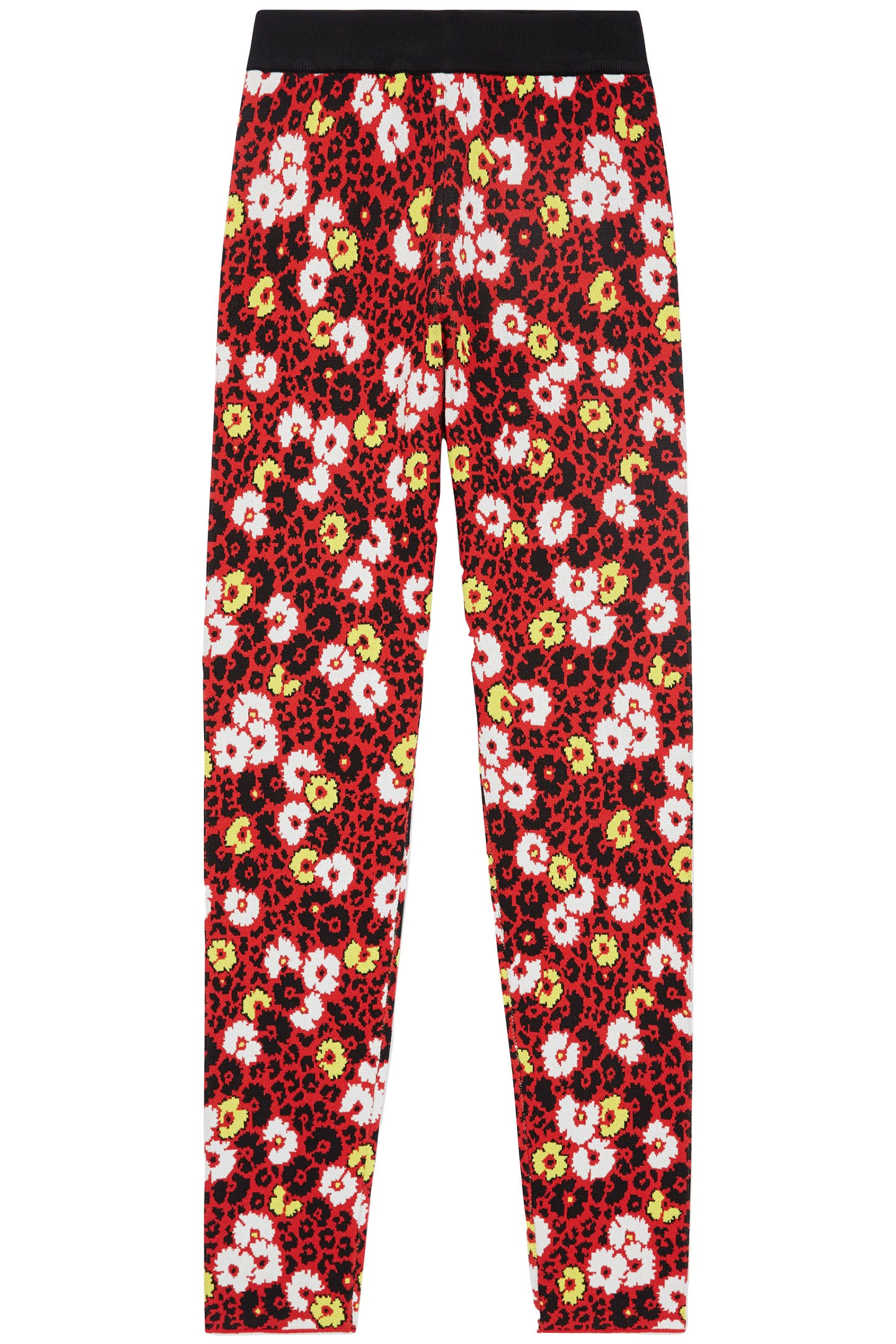 FLOWER JACQUARD VISCOSE LEGGINGS DARK RED 4