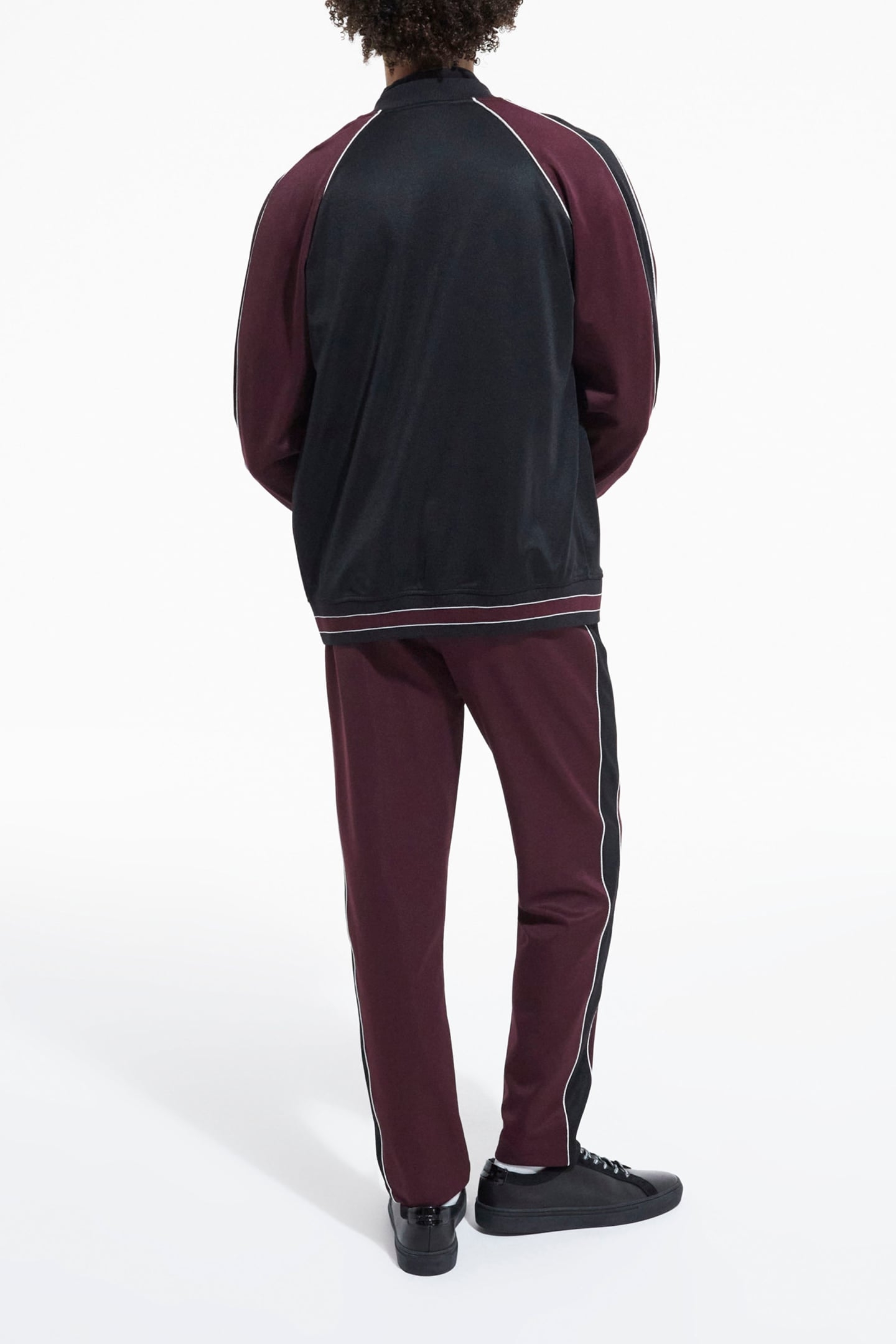 JOGGING JACKETS WITH CONTRASTING STRIPS BURGUNDY 3
