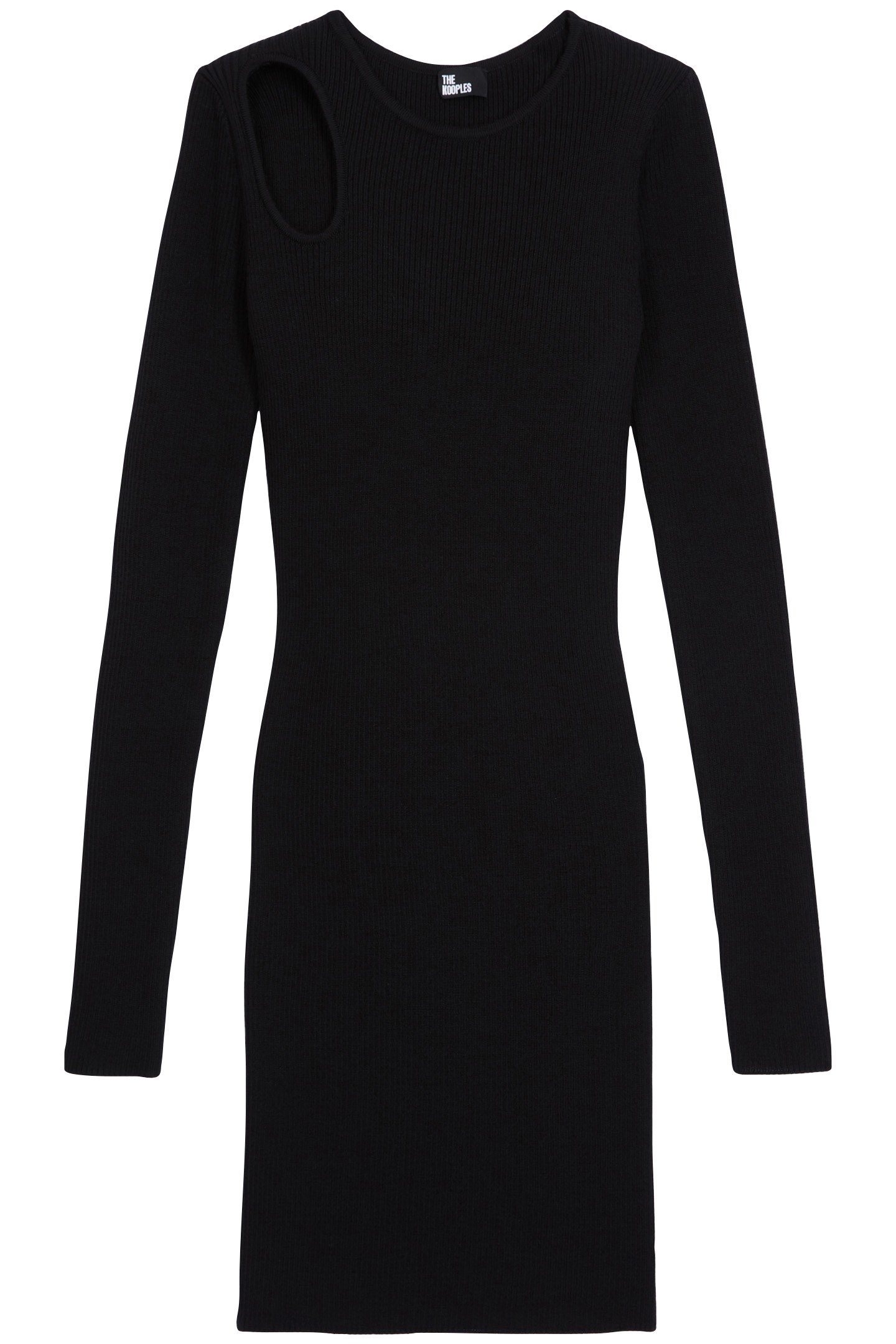 SHORT KNIT DRESS WITH SHOULDER CUTOUT BLACK 1