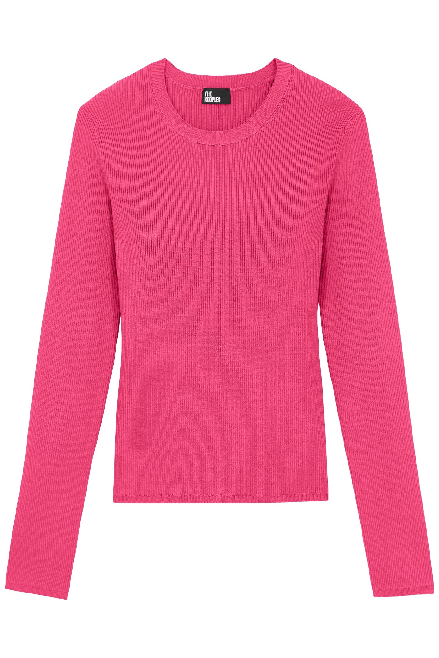 ROUND NECK LONG SLEEVE VISCOSE SWEATER PINK 4