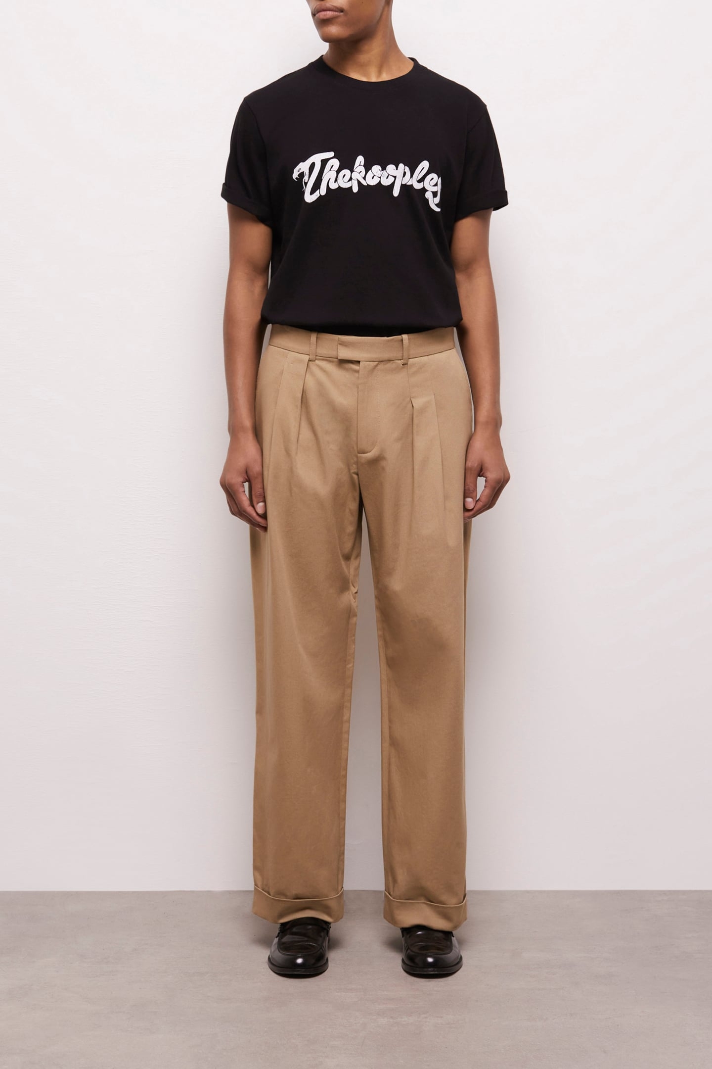 PLEATED TROUSERS WITH TURNS CAMEL 1