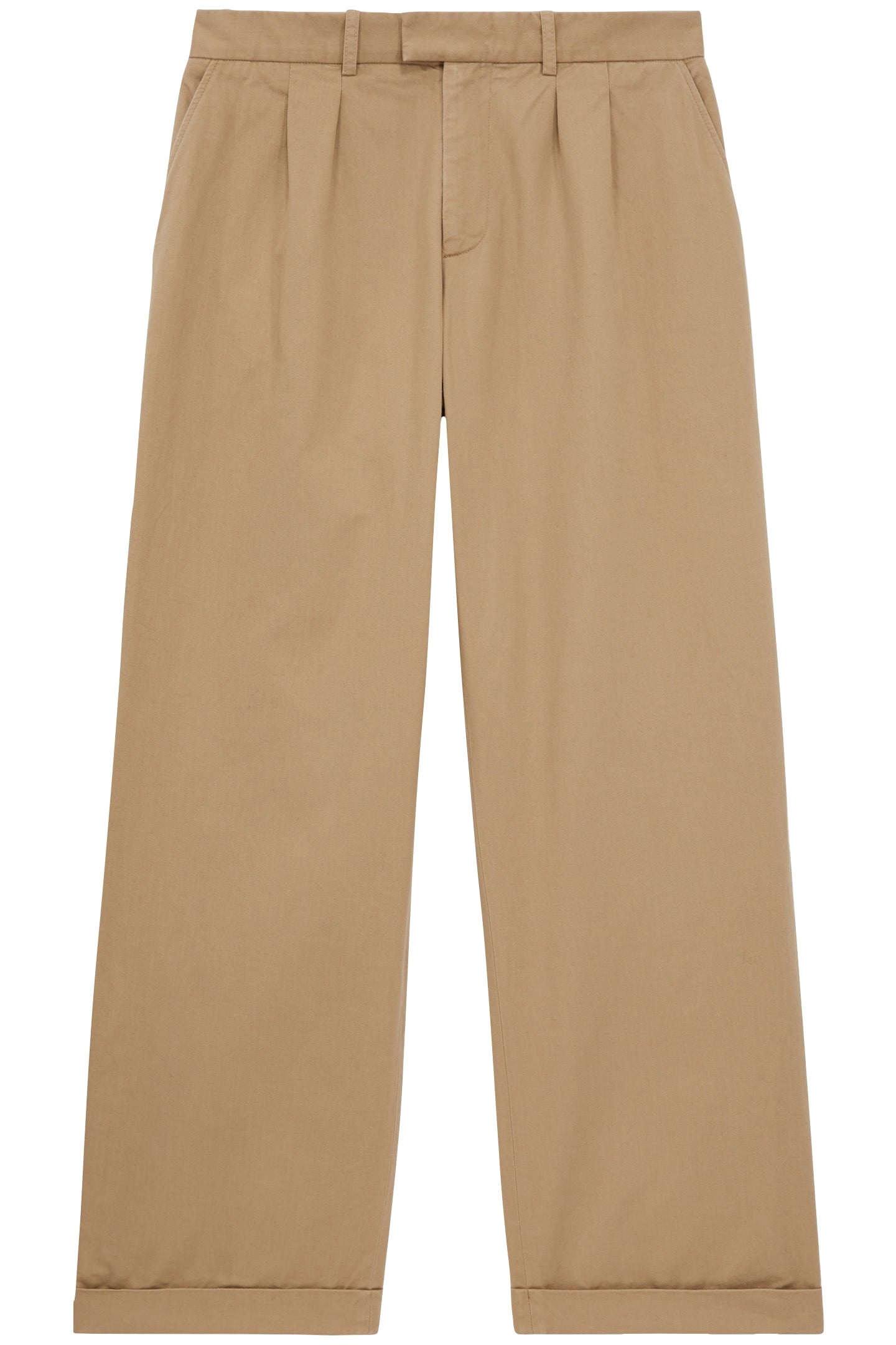 PLEATED TROUSERS WITH TURNS CAMEL 3
