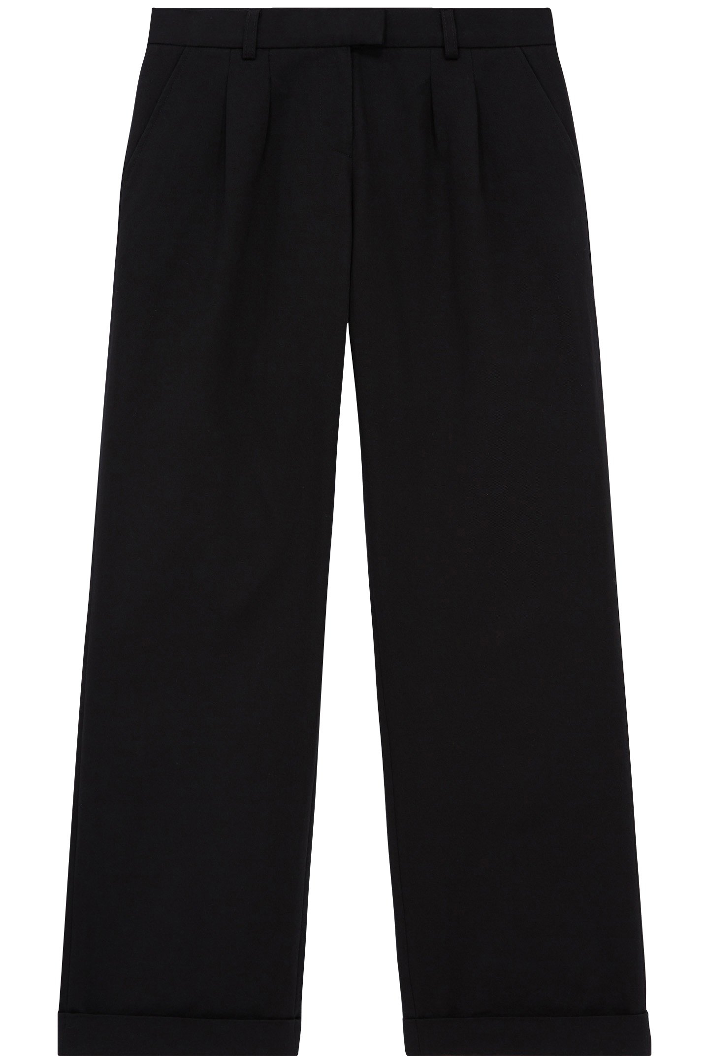 PLEATED TROUSERS WITH TURNS BLACK 4