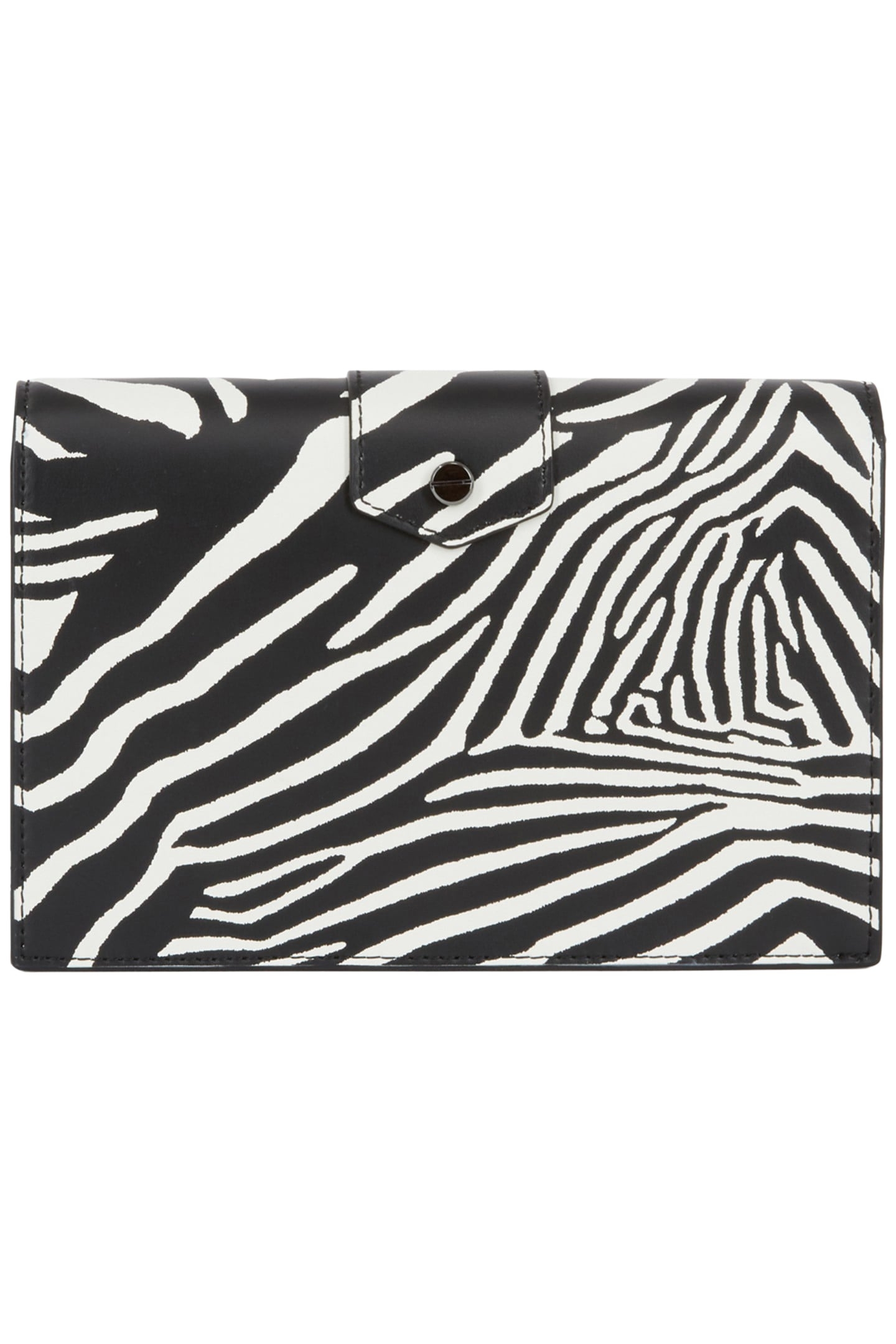 EMILY MEDIUM ZEBRA PRINT POUCH BLACK/WHITE 2