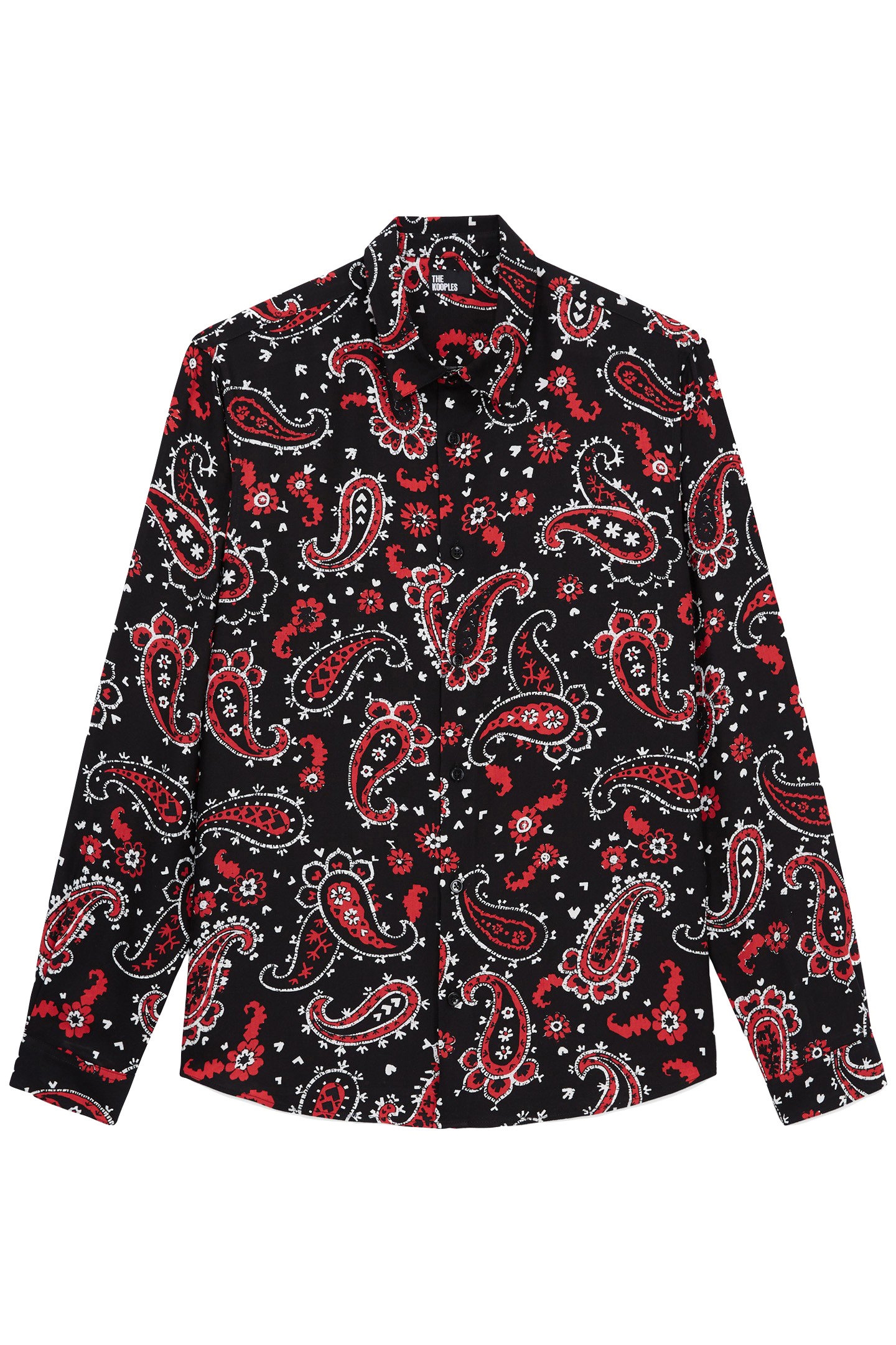 LONG SLEEVE SHIRT WITH CLASSIC COLLAR BLACK-RED 1